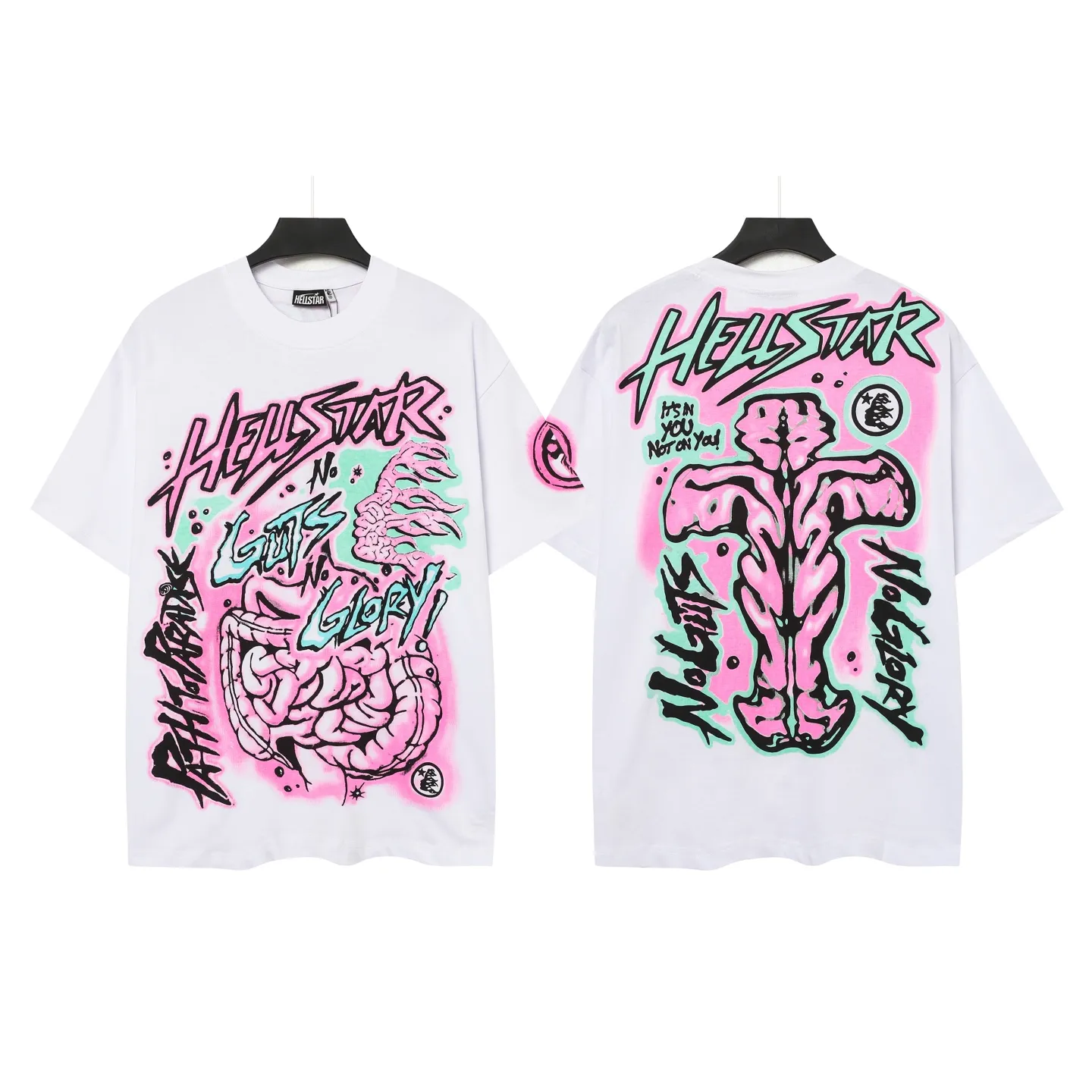 P108 Real-stock Hellstar Cross-border European and American style, street fashion brand pure cotton T-shirt Fabric (fabric): 32 pieces of 240g heavy combed double yarn pure cotton Size (size): S-M- L- X L Color (colour): White: Black 👉 👉