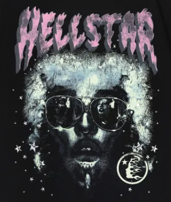 6732# P116 Hellstar American fashion high street pure cotton loose short-sleeved T-shirt Color: Black Size: S M L XL