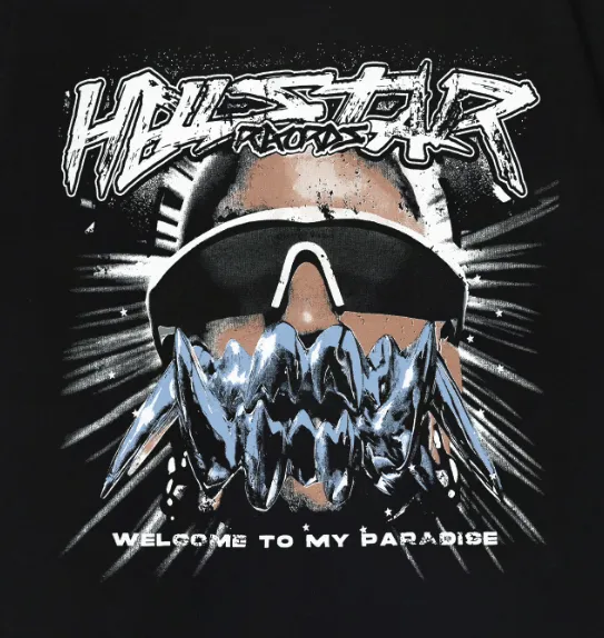 6719# P116 Hellstar American fashion high street pure cotton loose short-sleeved T-shirt Color: Black Size: S M L XL