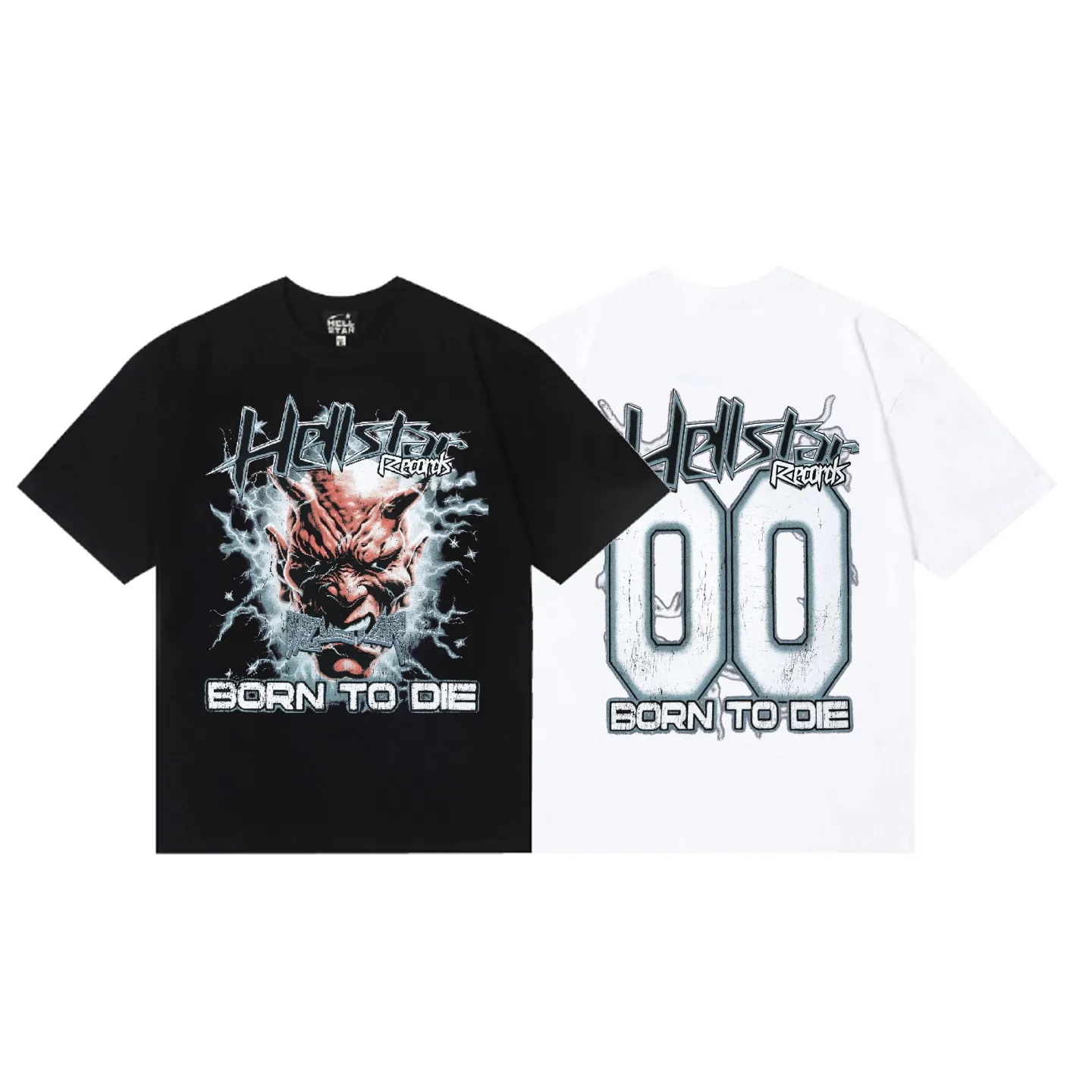 6841# P116 Hellstar American fashion high street pure cotton loose short-sleeved T-shirt Color: White Black Size: S M L XL