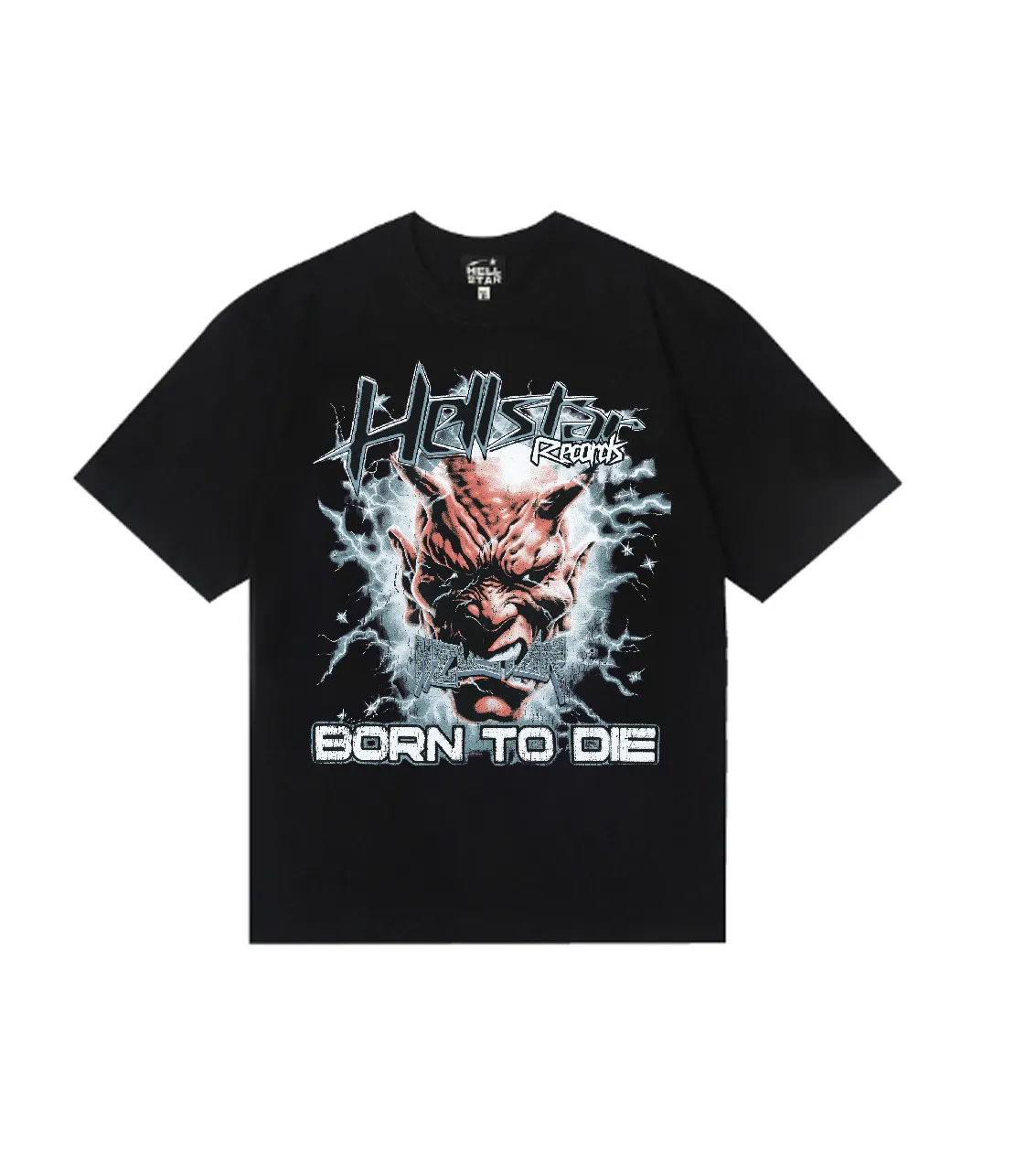 6841# P116 Hellstar American fashion high street pure cotton loose short-sleeved T-shirt Color: White Black Size: S M L XL