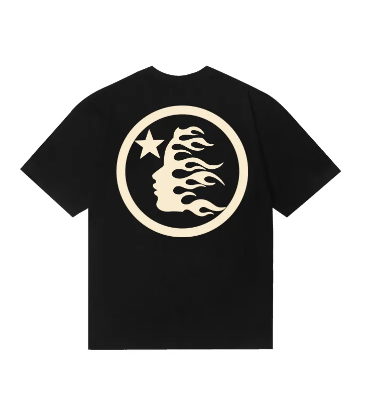 6750# P112 Hellstar American fashion high street pure cotton loose short-sleeved T-shirt Color: Black Size: S M L XL