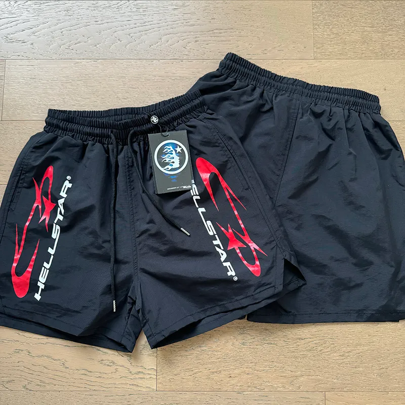 P134 Real shot Hellstar Hellstar casual sports beach shorts Color: Black Size: S M L XL
