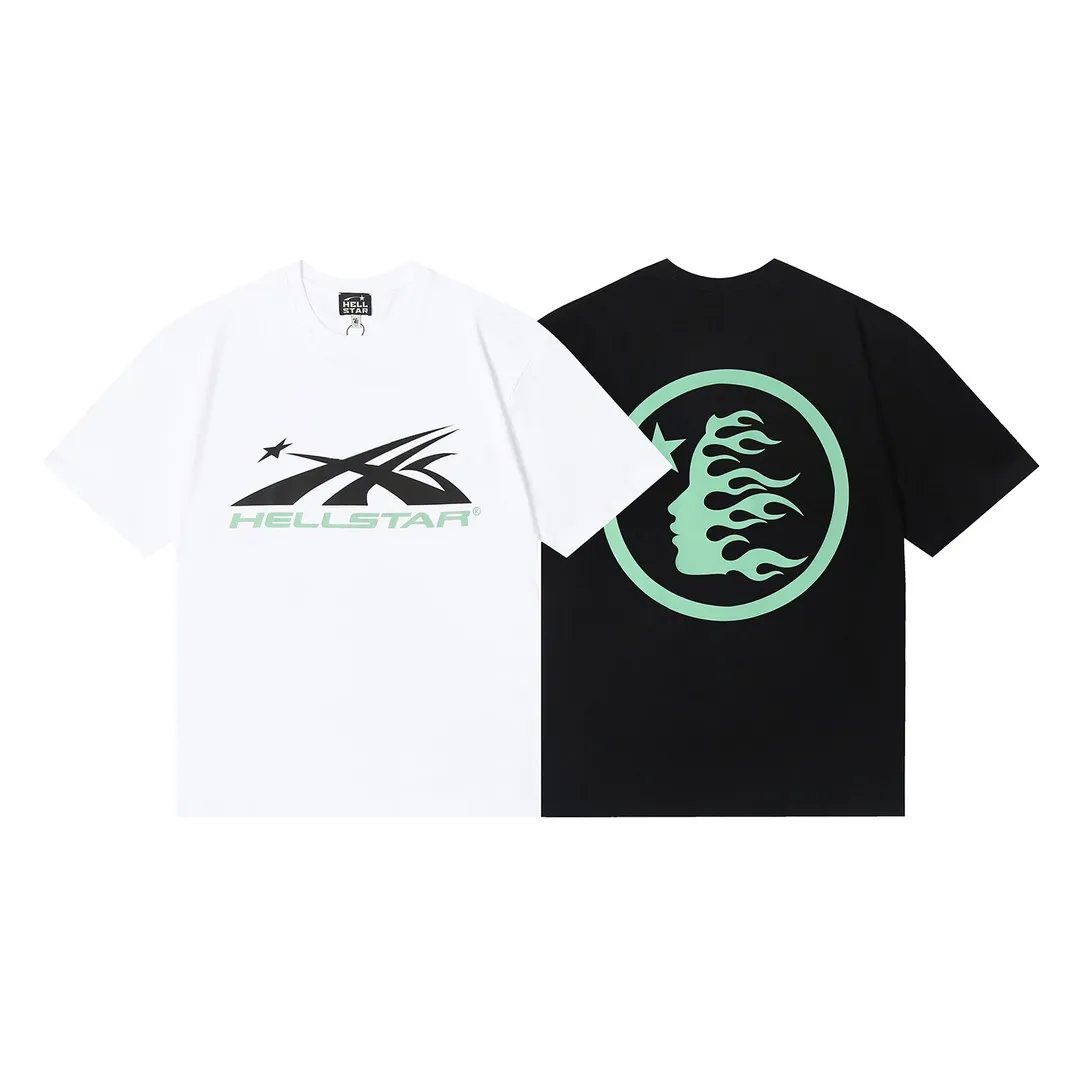 6642# P112 Hellstar American fashion high street pure cotton loose short-sleeved T-shirt Color: White Black Size: S M L XL