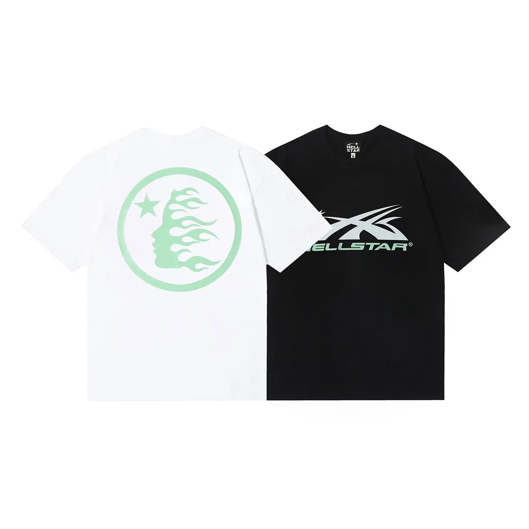 6642# P112 Hellstar American fashion high street pure cotton loose short-sleeved T-shirt Color: White Black Size: S M L XL