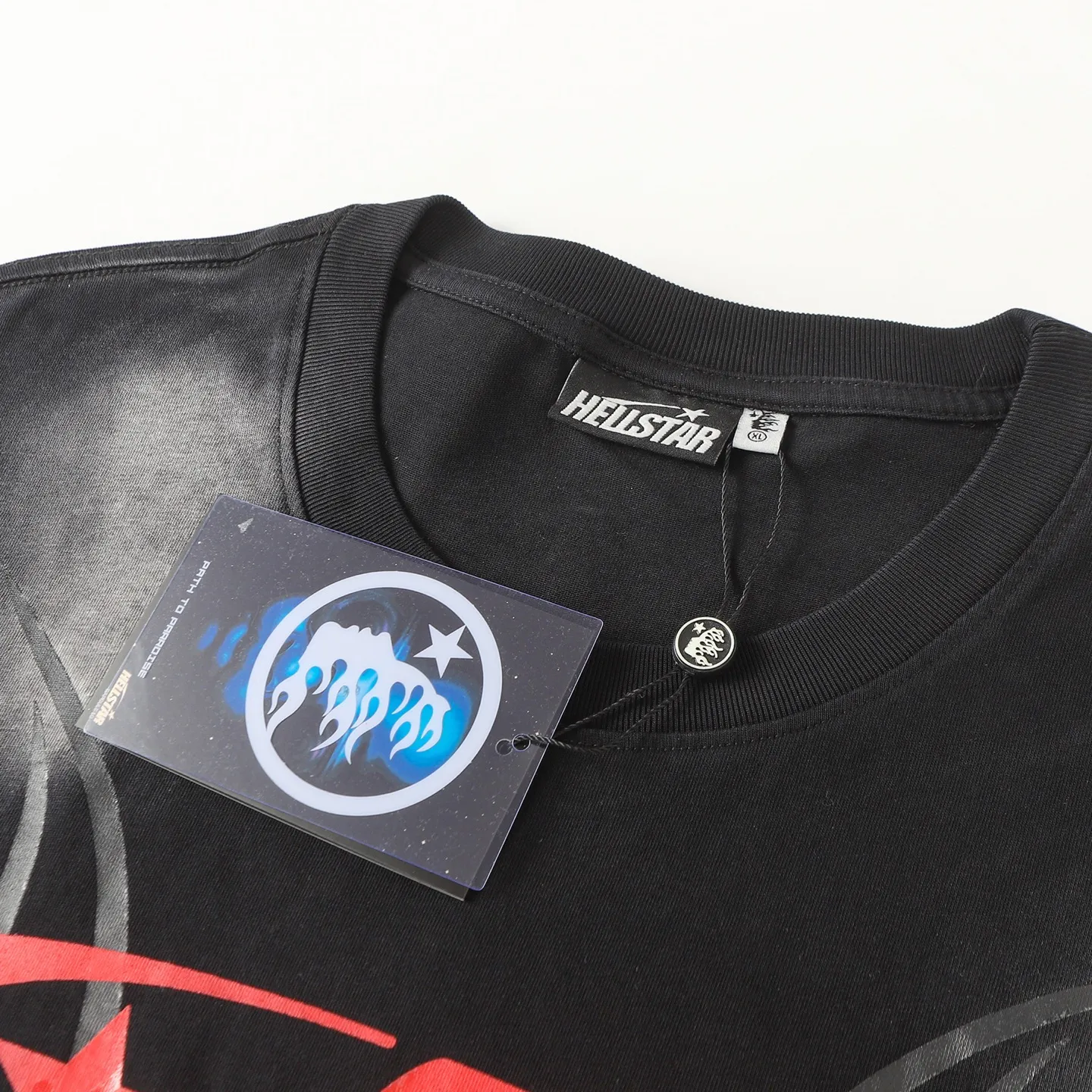 P124 Hellstar Hellstar Cross-border European and American style street fashion brand pure cotton T-shirt Fabric (fabric): 32 counts 250g washed combed double yarn pure cotton Size (size): S-M- L- X L Color (colour): Washed black (spray Ma Liu)