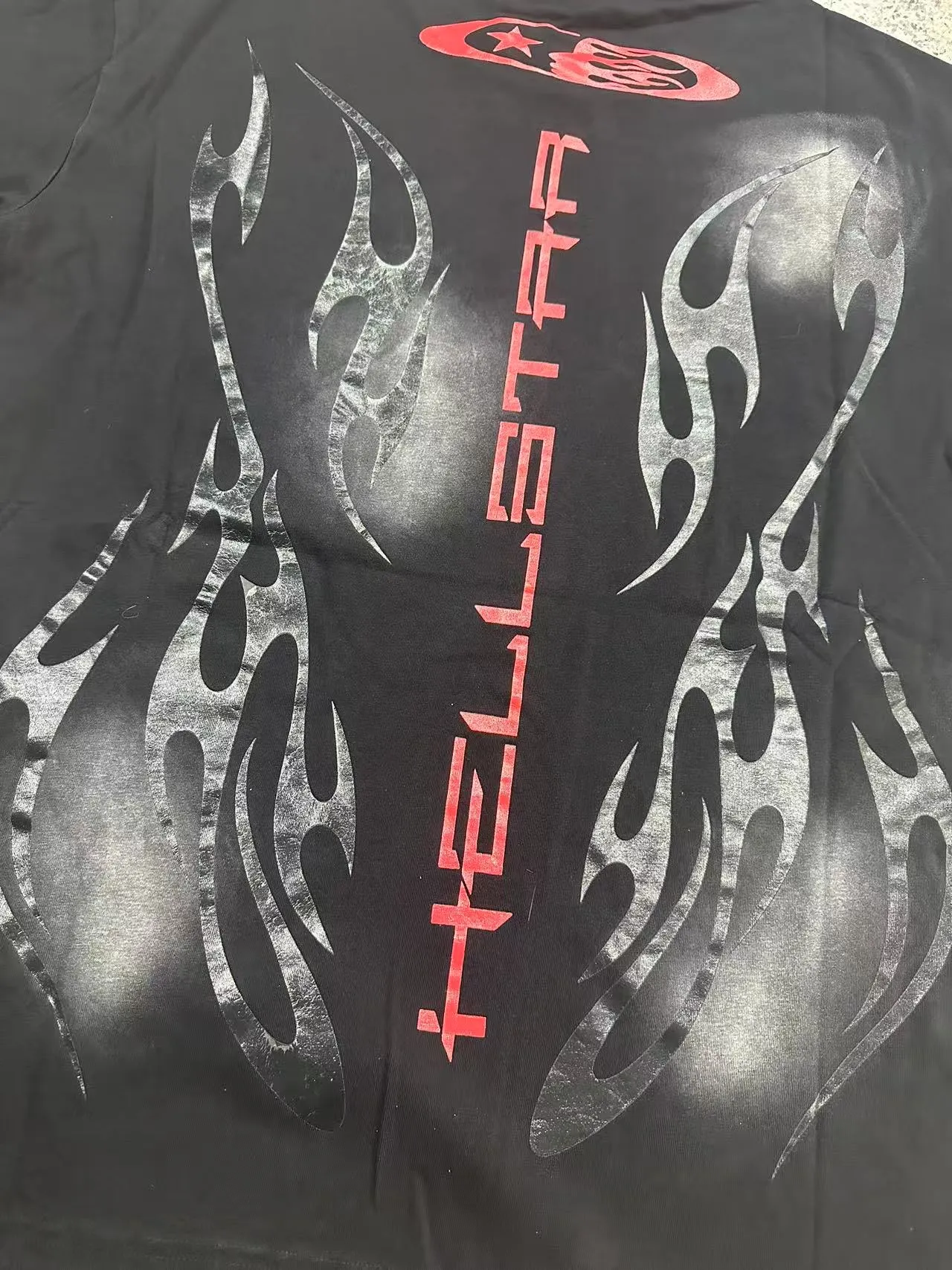 P124 Hellstar Hellstar Cross-border European and American style street fashion brand pure cotton T-shirt Fabric (fabric): 32 counts 250g washed combed double yarn pure cotton Size (size): S-M- L- X L Color (colour): Washed black (spray Ma Liu)