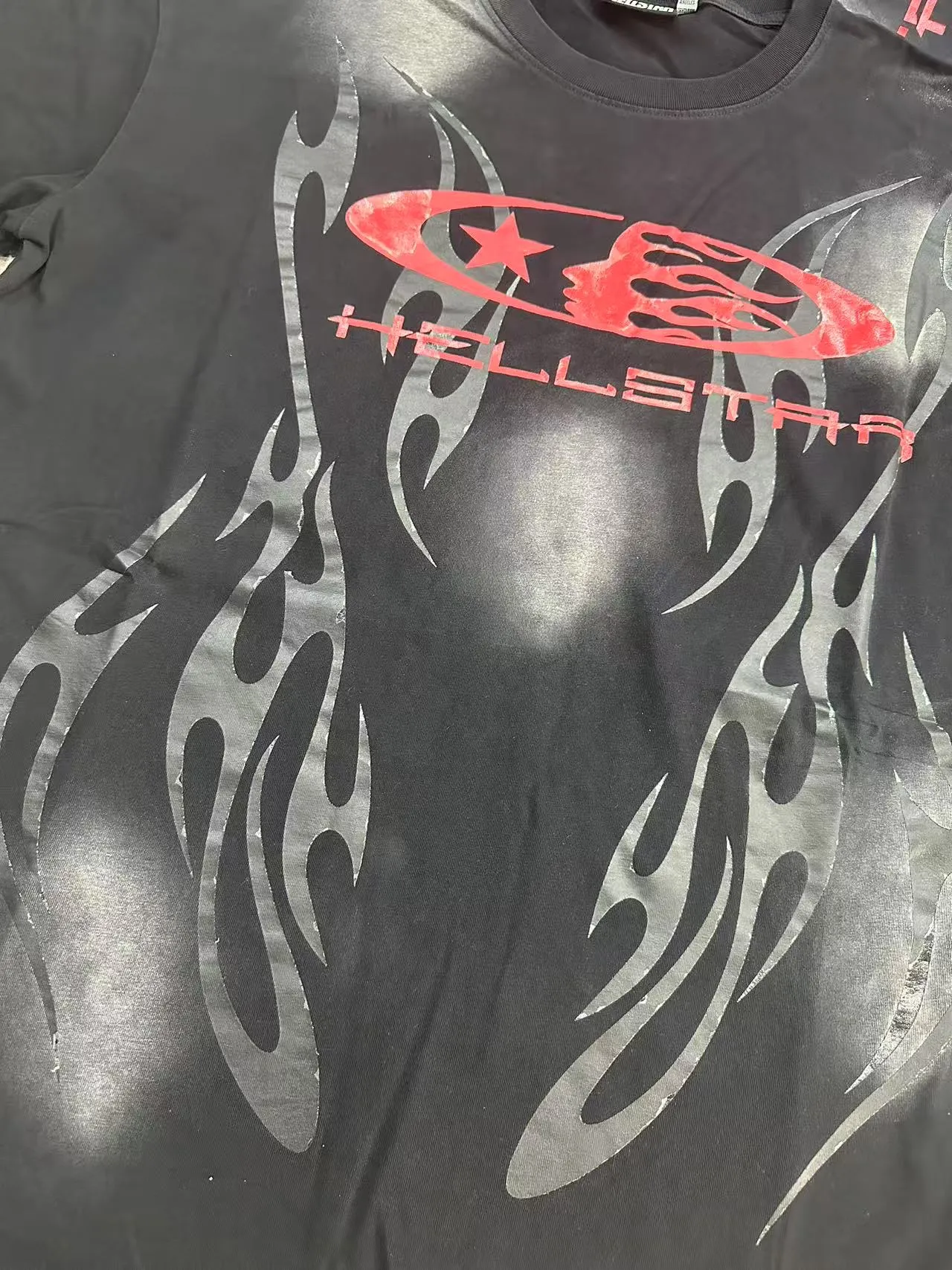 P124 Hellstar Hellstar Cross-border European and American style street fashion brand pure cotton T-shirt Fabric (fabric): 32 counts 250g washed combed double yarn pure cotton Size (size): S-M- L- X L Color (colour): Washed black (spray Ma Liu)