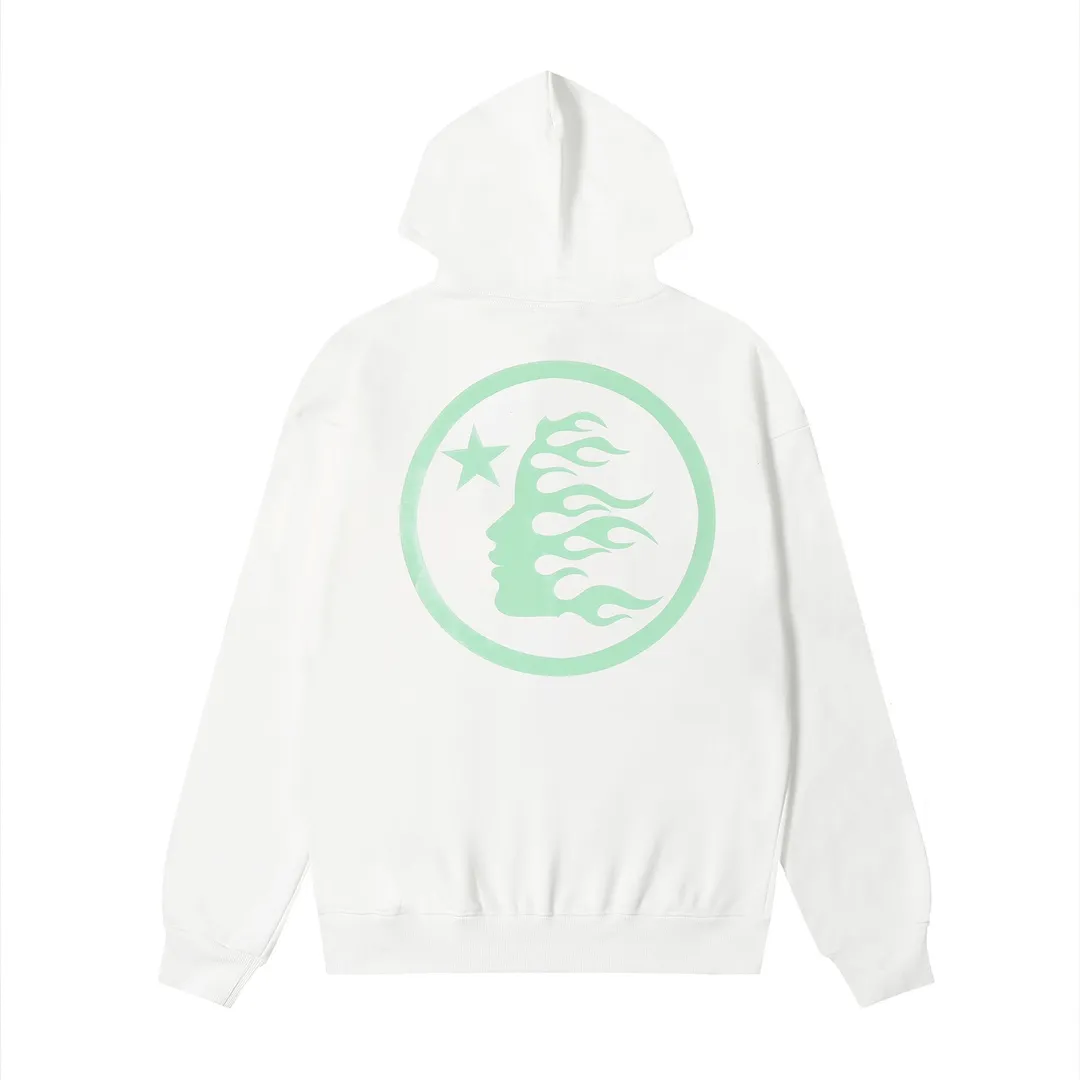 9910# P196 Ins American hip-hop trendy brand hellstar letter printed high street loose hooded pullover sweatshirt for men and women Color: Black White Size: S M L XL