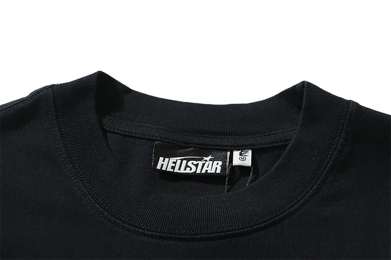 P130 6732#washed black Real shot Hellstar washed retro beauty trendy printed short-sleeved T-shirt Fabric: 250g 32 count fine cotton double yarn pure cotton Color: washed black Size: S M L XL