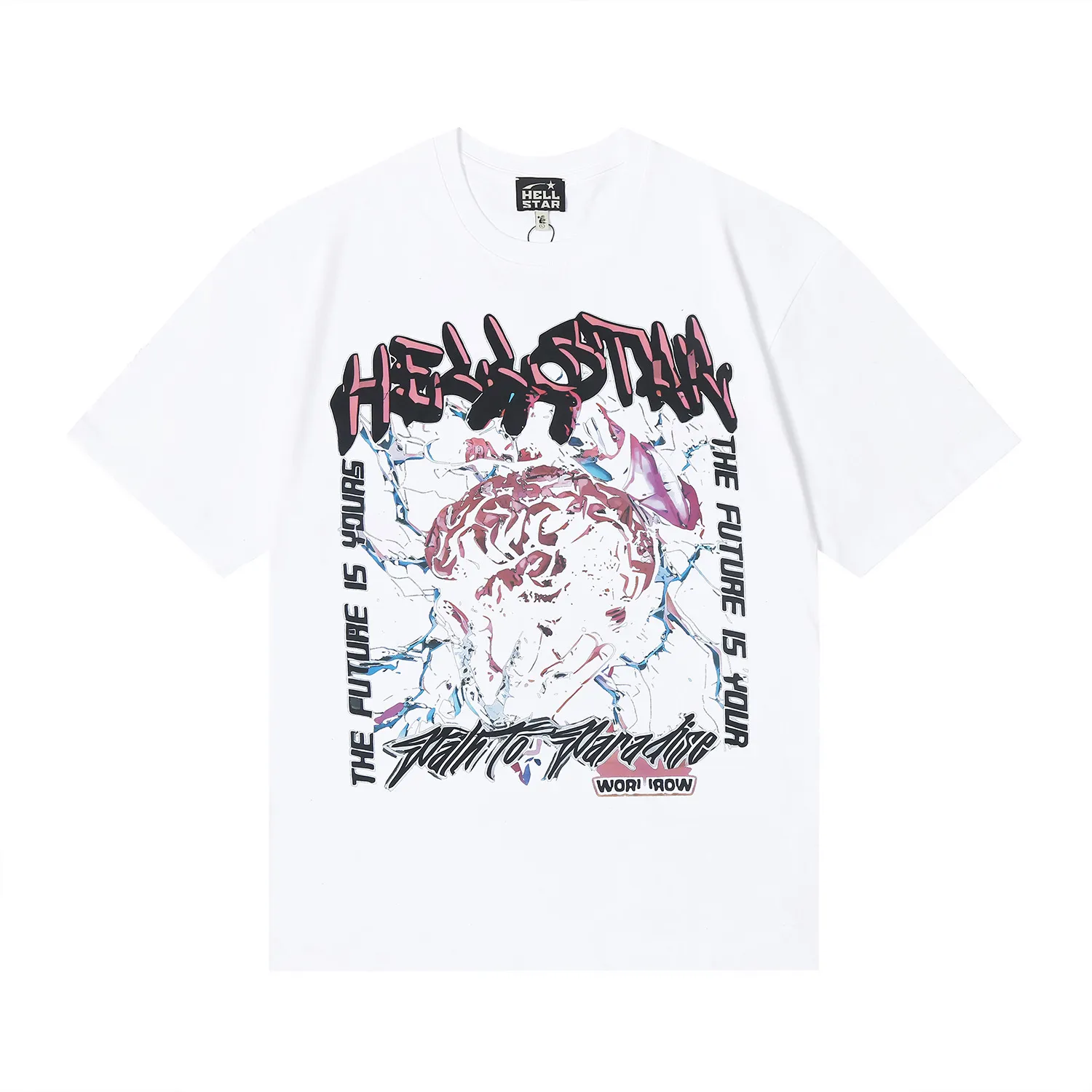 6663# P116 Hellstar American fashion high street pure cotton loose short-sleeved T-shirt Color: White Black Size: S M L XL