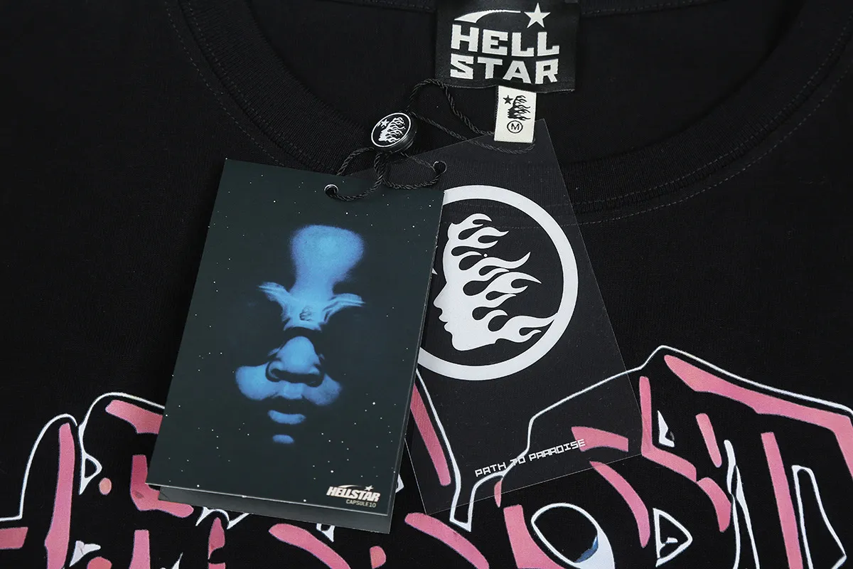 6663# P116 Hellstar American fashion high street pure cotton loose short-sleeved T-shirt Color: White Black Size: S M L XL
