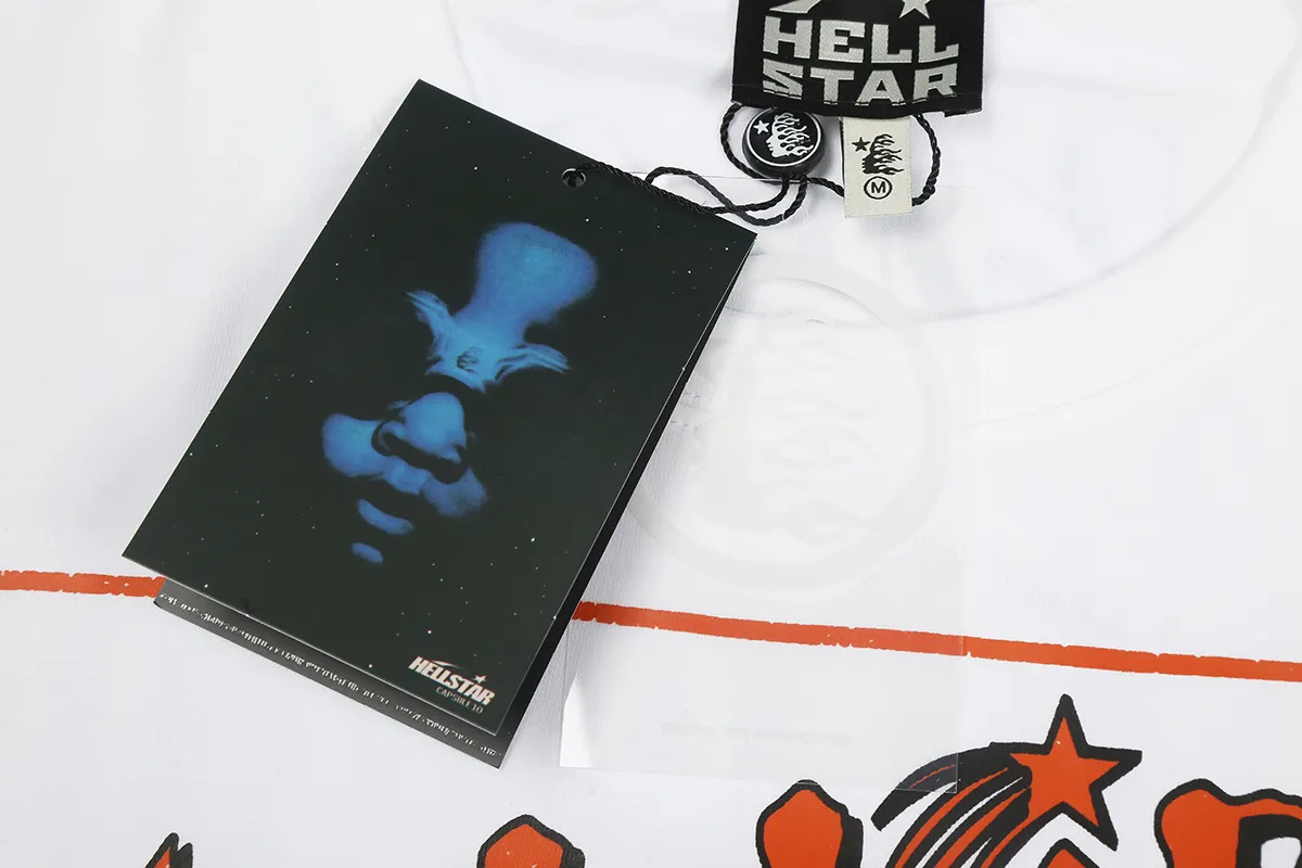 5519# P136 Hellstar Hellstar letter print lightning high street men and women hip-hop loose long-sleeved T-shirt Color: Black White Size: S M L XL