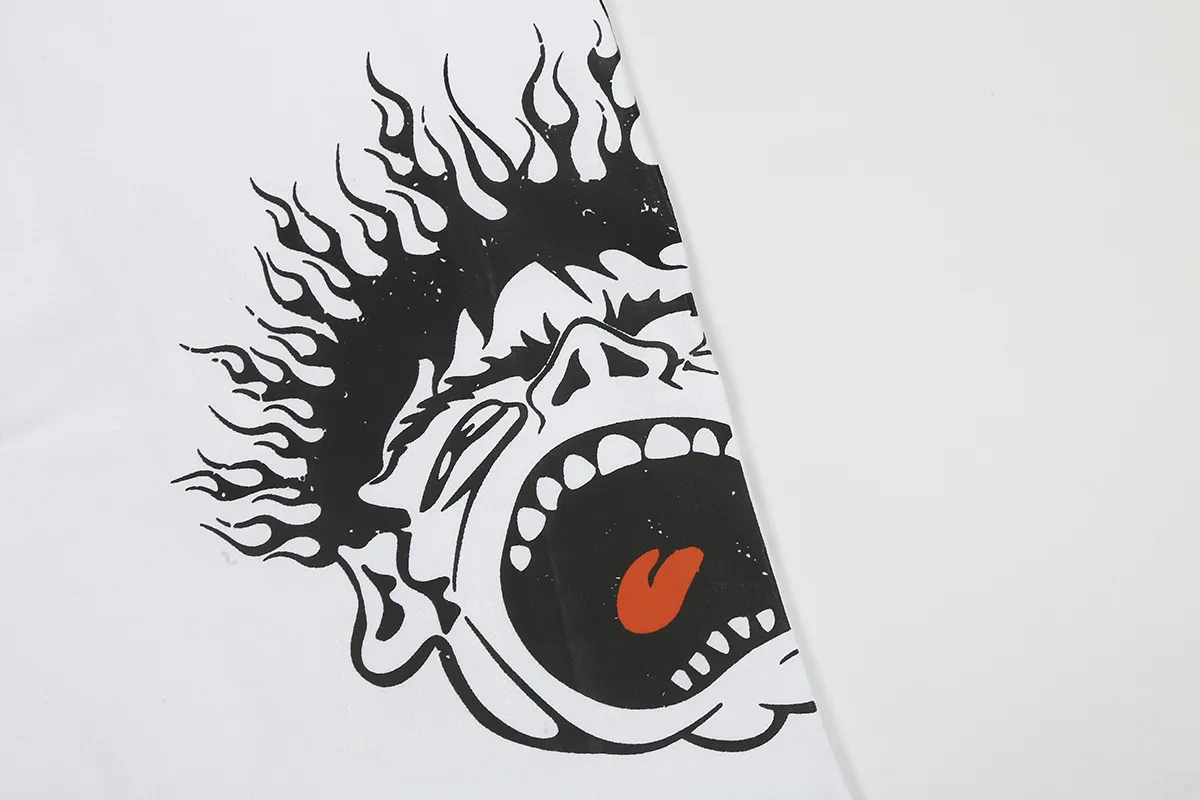5519# P136 Hellstar Hellstar letter print lightning high street men and women hip-hop loose long-sleeved T-shirt Color: Black White Size: S M L XL