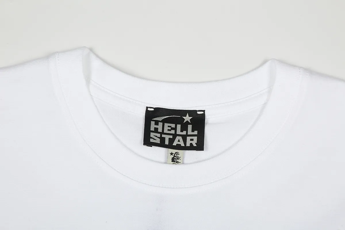 6695# P116 Hellstar American fashion high street pure cotton loose short-sleeved T-shirt Color: White Black Size: S M L XL