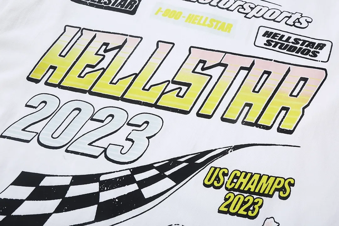 5515# P136 Hellstar Hellstar letter print lightning high street men and women hip-hop loose long-sleeved T-shirt Color: White Size: S M L XL