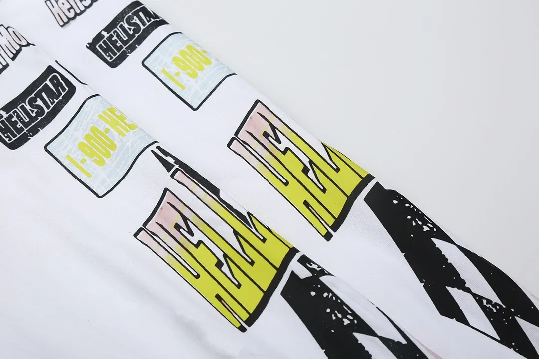 5515# P136 Hellstar Hellstar letter print lightning high street men and women hip-hop loose long-sleeved T-shirt Color: White Size: S M L XL