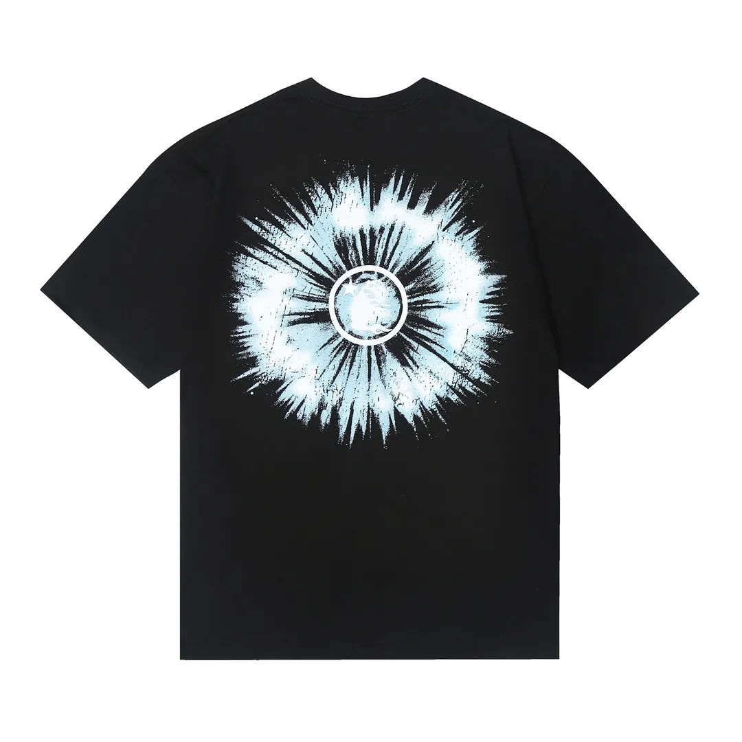 6633# P112 Hellstar American fashion high street pure cotton loose short-sleeved T-shirt Color: White Black Size: S M L XL