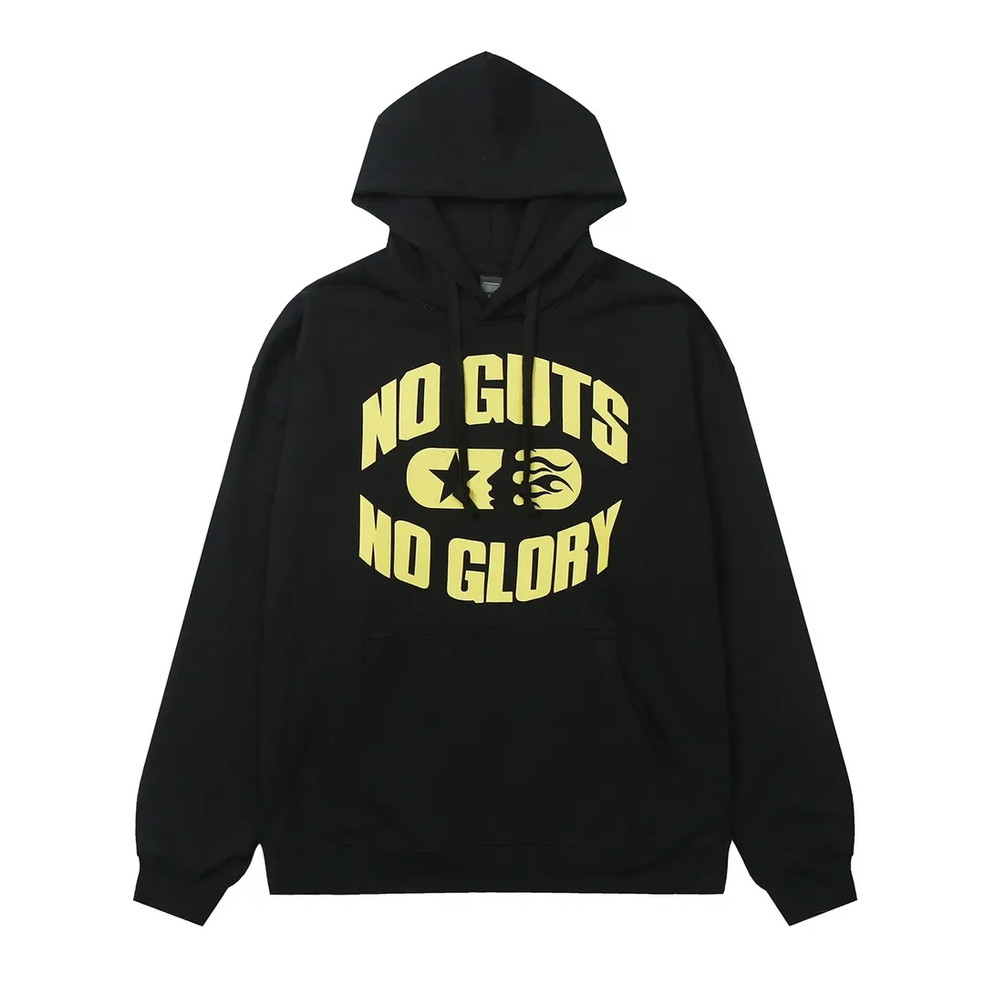 9907# P196 Ins American hip-hop trendy brand hellstar letter printed high street loose hooded pullover sweatshirt for men and women Color: Black Size: S M L XL