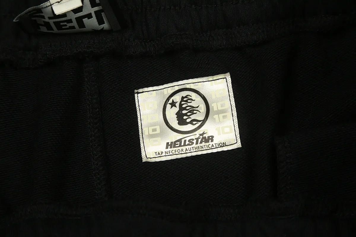 1122# P150 Hellstar pure cotton terry 350g printed casual shorts Color: black floral gray Size: S M L XL
