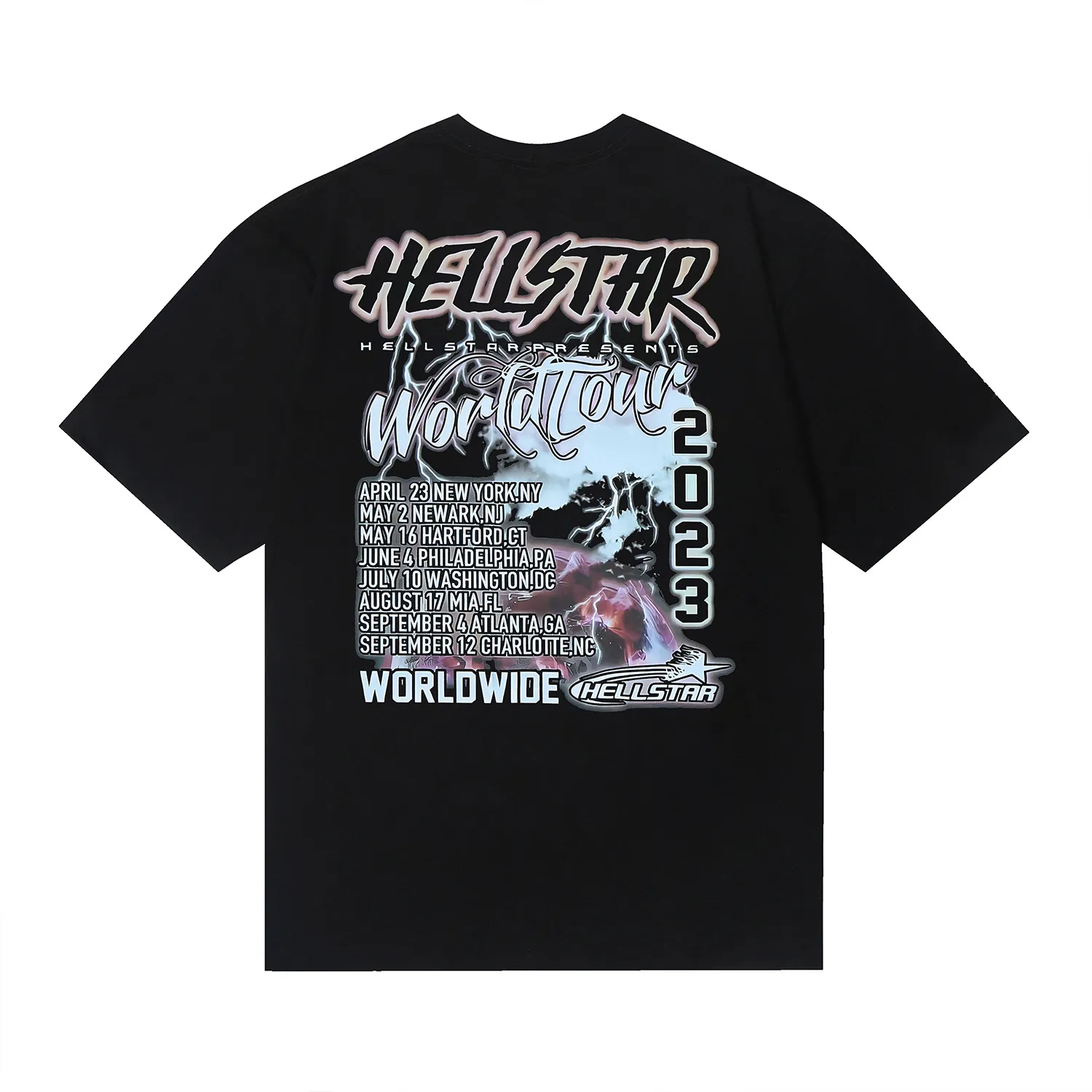 6665# P116 Hellstar American fashion high street pure cotton loose short-sleeved T-shirt Color: White Black Size: S M L XL