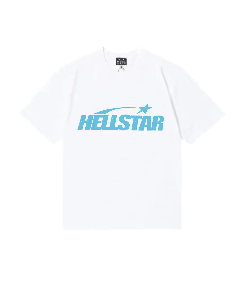6827# P112 Hellstar American fashion high street pure cotton loose short-sleeved T-shirt Color: White Size: S M L XL