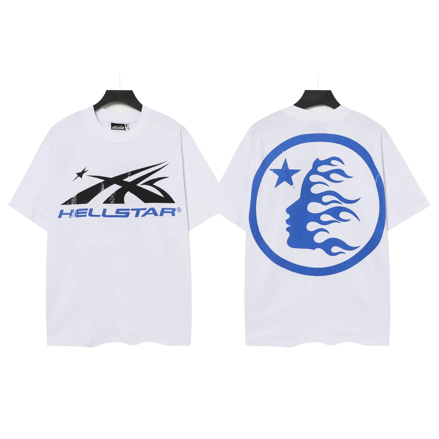 P108 Real-stock Hellstar Cross-border European and American style, street fashion brand pure cotton T-shirt Fabric (fabric): 32 pieces of 240g heavy combed double yarn pure cotton Size (size): S-M- L- X L Color (colour): white