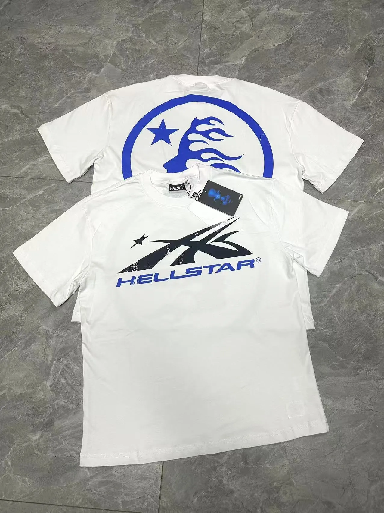 P108 Real-stock Hellstar Cross-border European and American style, street fashion brand pure cotton T-shirt Fabric (fabric): 32 pieces of 240g heavy combed double yarn pure cotton Size (size): S-M- L- X L Color (colour): white
