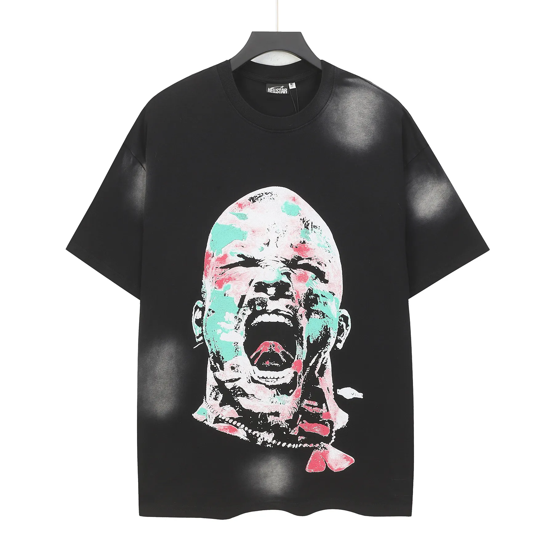 P124 Hellstar Hellstar Cross-border European and American style street fashion brand pure cotton T-shirt Fabric (fabric): 32 counts 250g washed combed double yarn pure cotton Size (size): S-M- L- X L Color (colour): Washed black (spray Ma Liu)