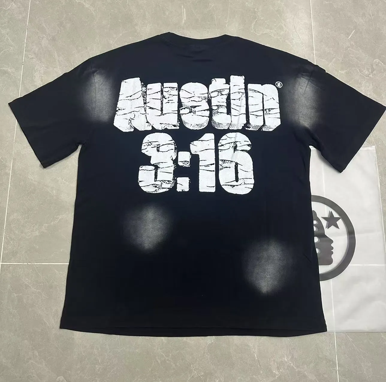P124 Hellstar Hellstar Cross-border European and American style street fashion brand pure cotton T-shirt Fabric (fabric): 32 counts 250g washed combed double yarn pure cotton Size (size): S-M- L- X L Color (colour): Washed black (spray Ma Liu)