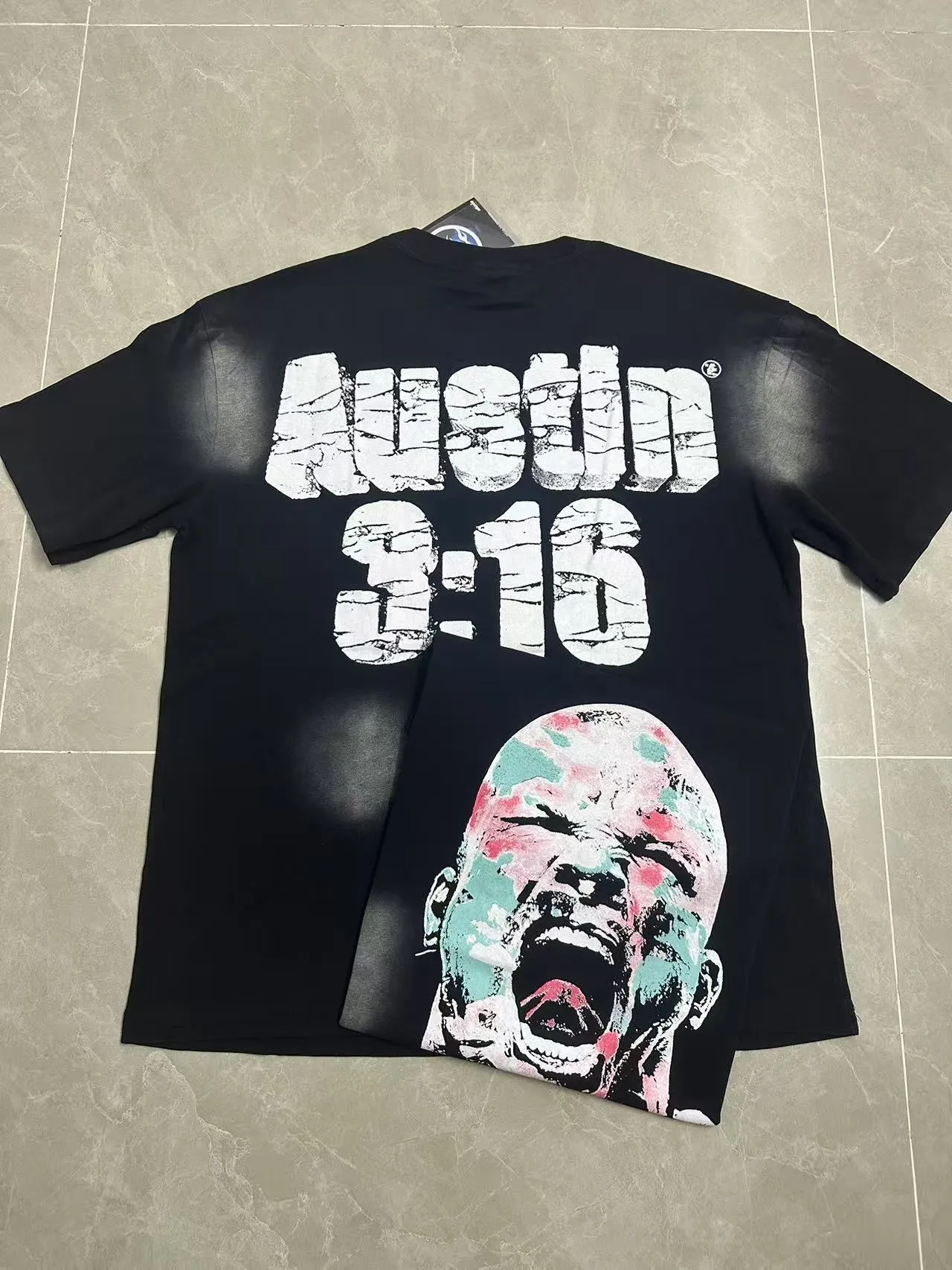 P124 Hellstar Hellstar Cross-border European and American style street fashion brand pure cotton T-shirt Fabric (fabric): 32 counts 250g washed combed double yarn pure cotton Size (size): S-M- L- X L Color (colour): Washed black (spray Ma Liu)