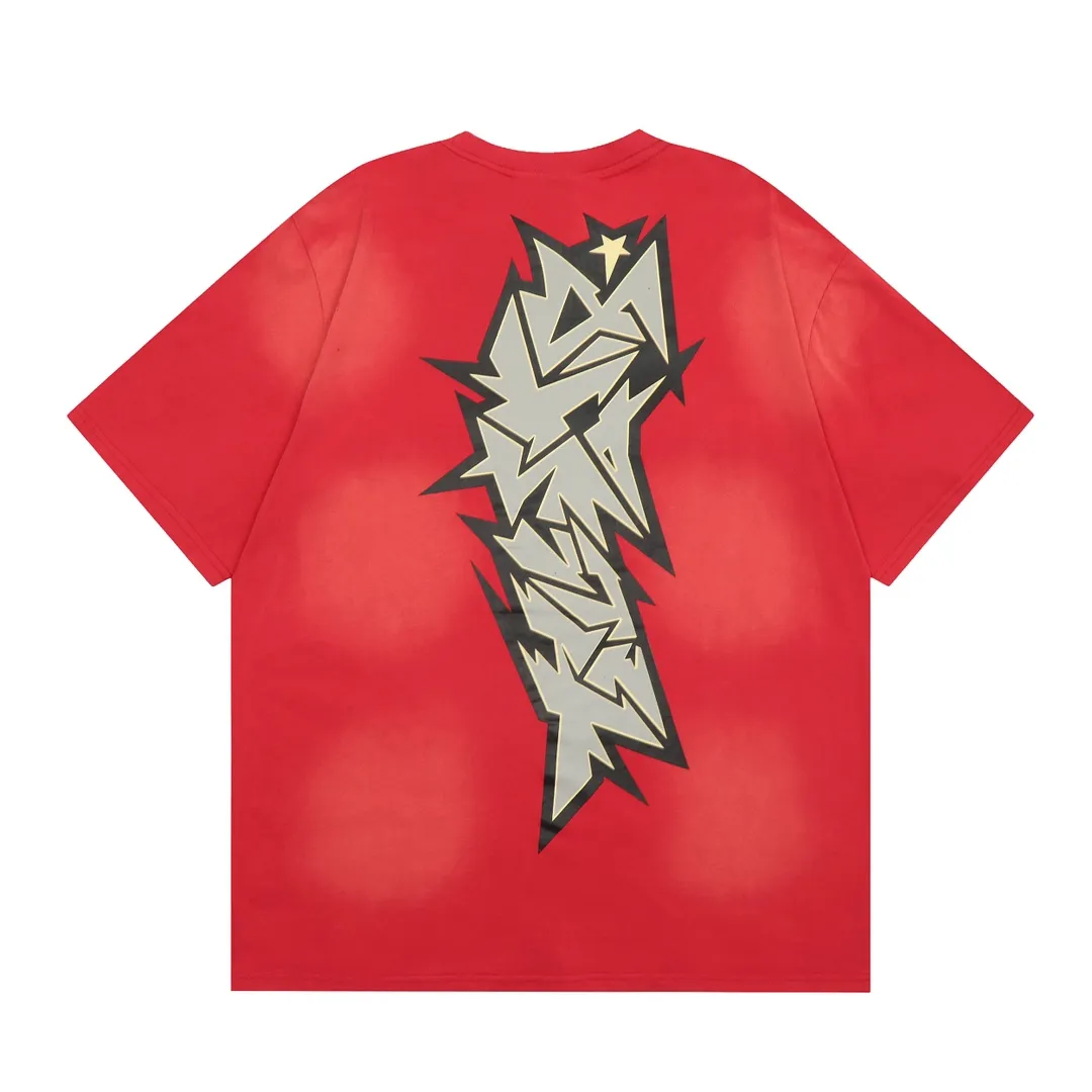 P126 Hellstar Studios Short Sleeve Tee Shirt Spray Horse T-shirt Short Sleeve The new hot beauty trend Hellstar!  Standard beauty and trendy workmanship, original customization (fabric, pattern, printing, hang tag, main mark, etc.), exaggerated style, explosive style, dare to break through tradition, bring adventurous new fashion experience!   YoungBoy, the most popular rapper in the youth circle, has shot a lot of models for him, and celebrities such as Dababy and Swae Lee frequently get dressed!  color: yellow, green, red Size: S, M, L, XL