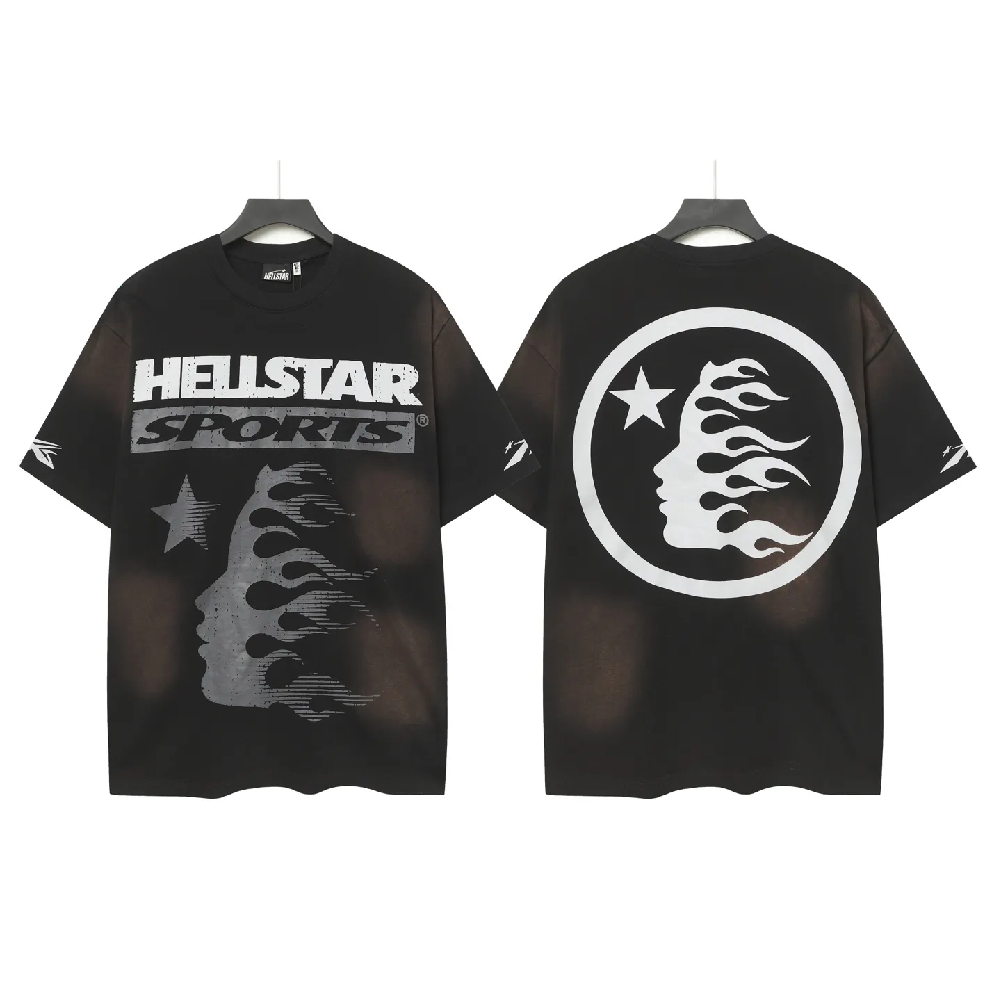 P124 Real-stock Hellstar Cross-border European and American style street brand pure cotton T-shirt Fabric (fabric): 32 counts of 250g washed combed double yarn pure cotton Size (size): S-M- L-