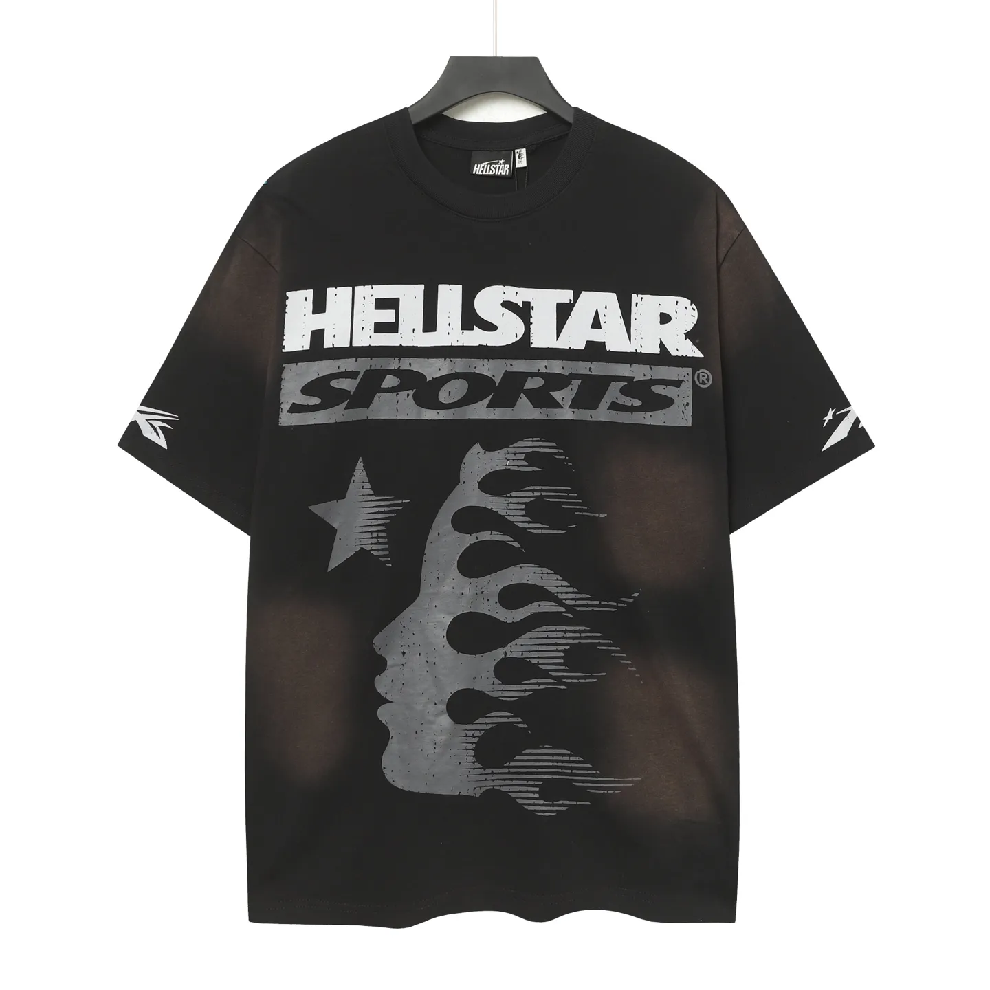 P124 Real-stock Hellstar Cross-border European and American style street brand pure cotton T-shirt Fabric (fabric): 32 counts of 250g washed combed double yarn pure cotton Size (size): S-M- L-