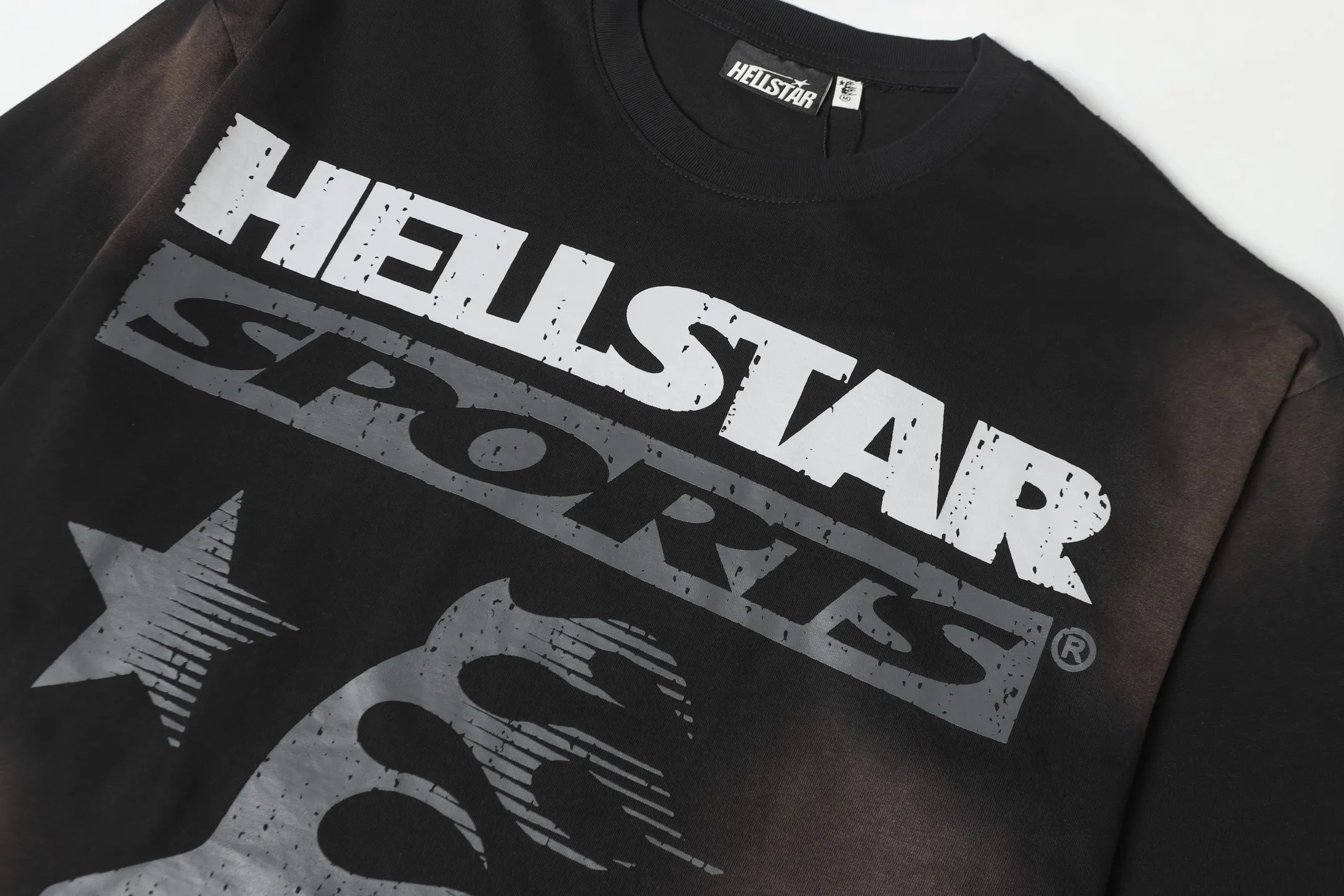P124 Real-stock Hellstar Cross-border European and American style street brand pure cotton T-shirt Fabric (fabric): 32 counts of 250g washed combed double yarn pure cotton Size (size): S-M- L-