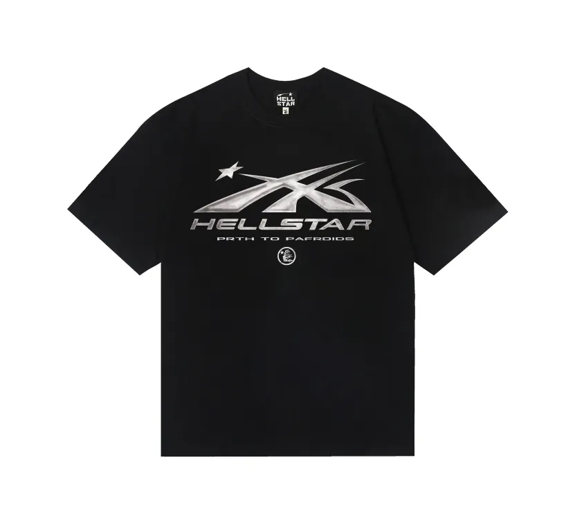 6733# P112 Hellstar American fashion high street pure cotton loose short-sleeved T-shirt Color: Black Size: S M L XL