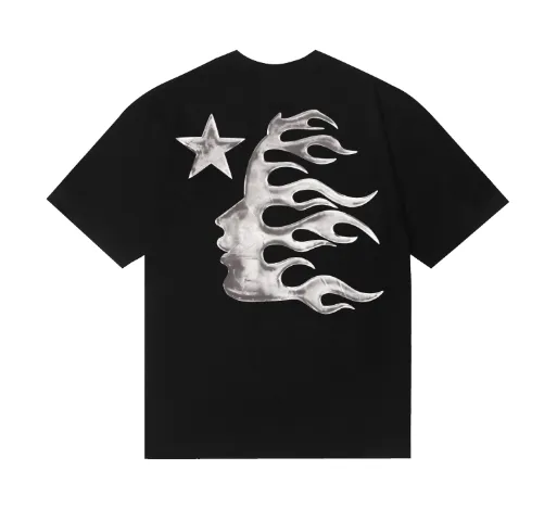 6733# P112 Hellstar American fashion high street pure cotton loose short-sleeved T-shirt Color: Black Size: S M L XL