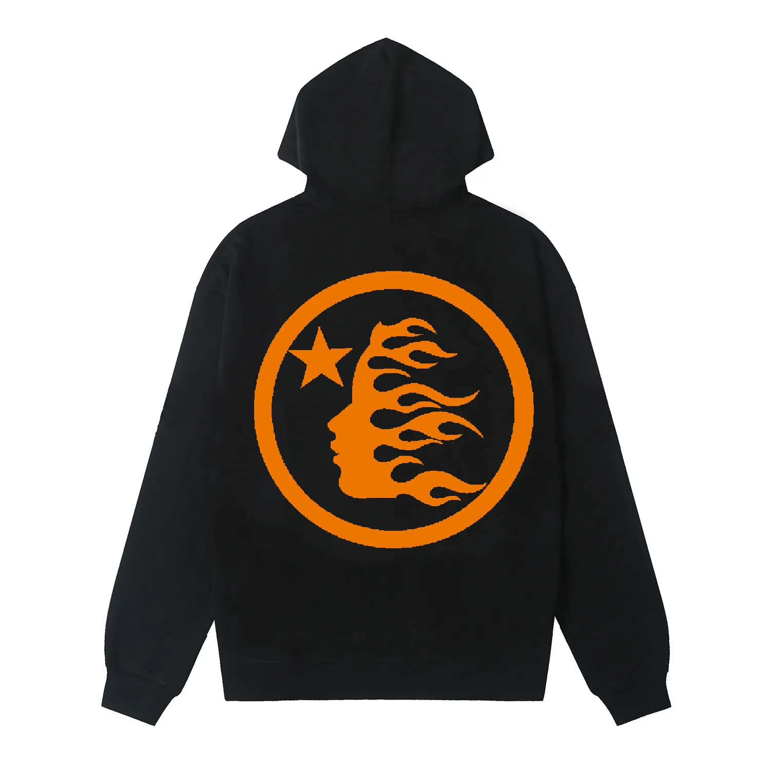 9915# P196 Ins American hip-hop trendy brand hellstar letter printed high street loose hooded pullover sweatshirt for men and women Color: Black White Size: S M L XL