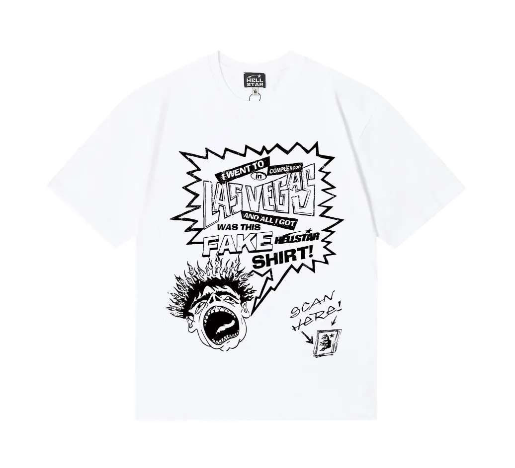 6705# P116 Hellstar American fashion high street pure cotton loose short-sleeved T-shirt Color: White Black Apricot Code Number: S M L XL