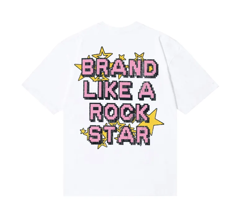 6736# P116 Hellstar American fashion high street pure cotton loose short-sleeved T-shirt Color: White Apricot Code Number: S M L XL