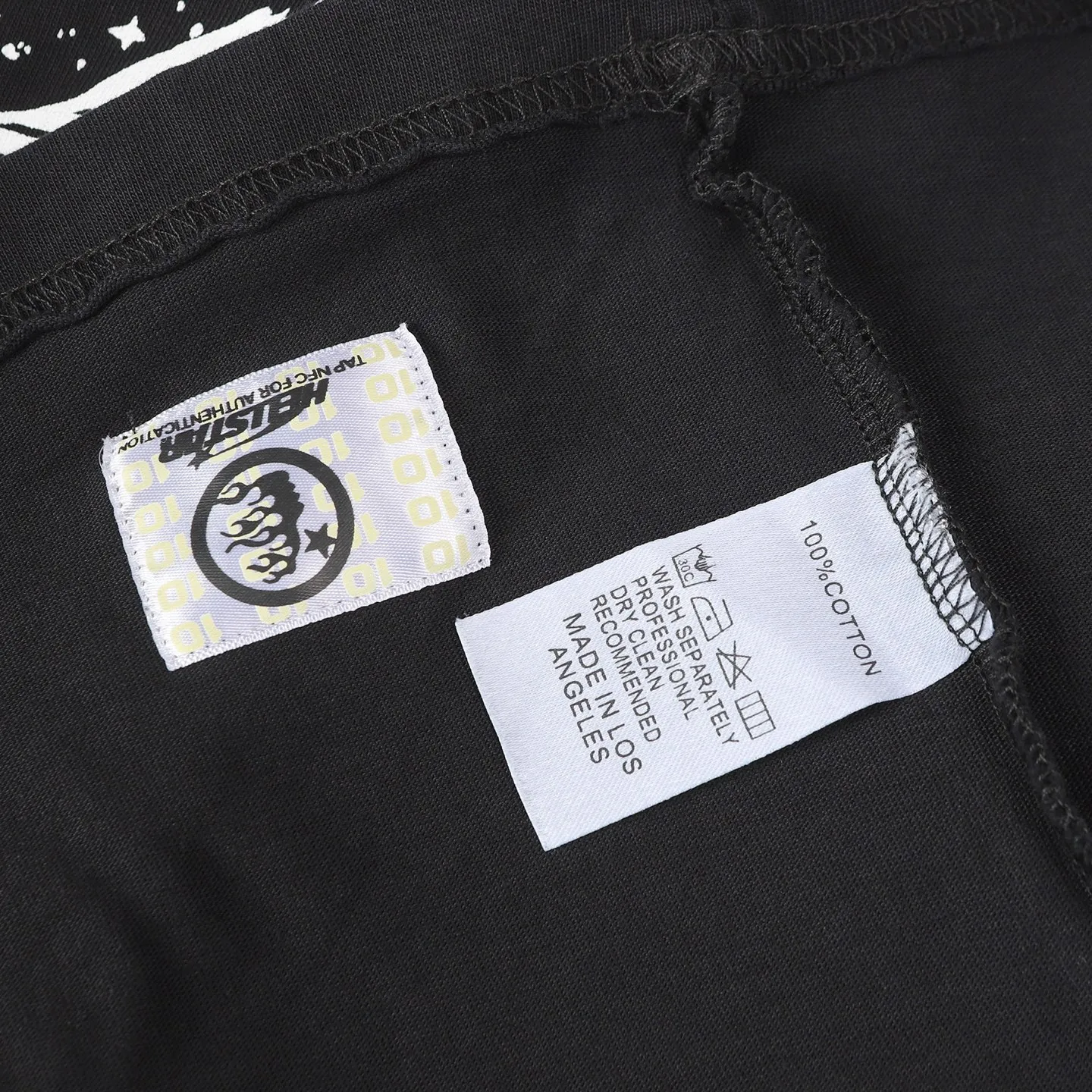 P124 952# Washed Black I Hellstar Cross-border European and American style street fashion brand pure cotton T-shirt Fabric (fabric): 32 counts 250g washed combed double yarn pure cotton Size (size): S-M- L- X L Color (colour): Washed black
