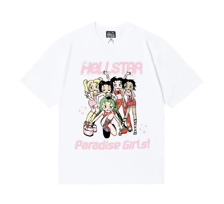 6773# P116 Hellstar American fashion high street pure cotton loose short-sleeved T-shirt Color: White Black Size: S M L XL