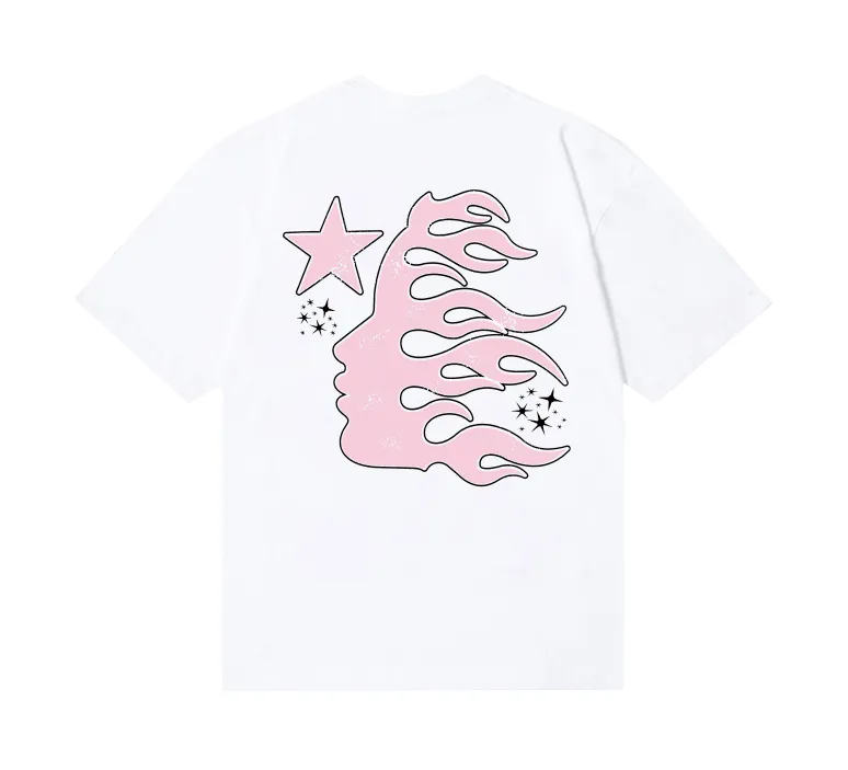 6773# P116 Hellstar American fashion high street pure cotton loose short-sleeved T-shirt Color: White Black Size: S M L XL