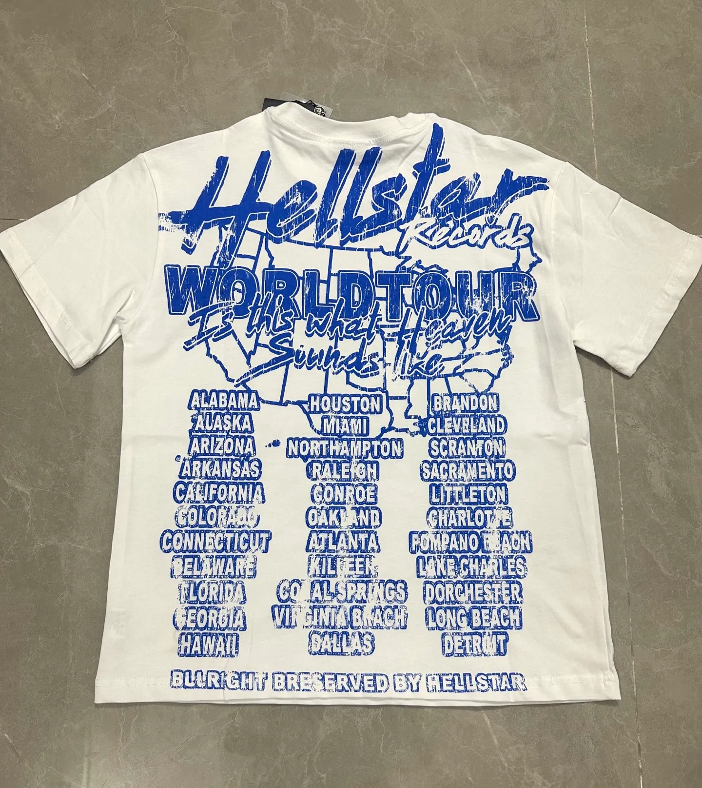 P108 781# white/ash Real stock Hellstar Cross-border European and American style, street fashion brand pure cotton T-shirt Fabric (fabric): 32 pieces of 240g heavy combed double yarn pure cotton Size (size): S-M- L- X L Color (colour): white, ash