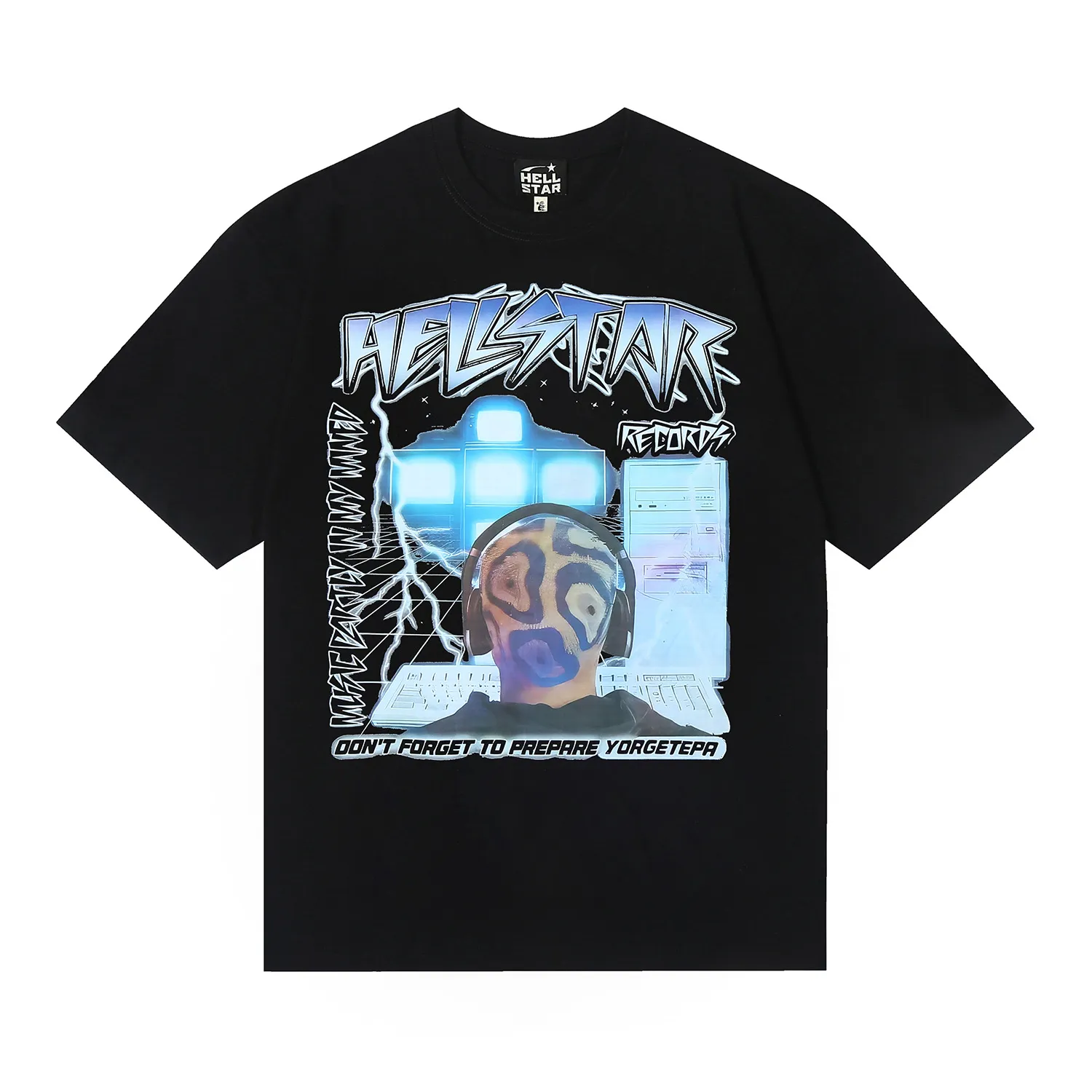 6667# P116 Hellstar American fashion high street pure cotton loose short-sleeved T-shirt Color: White Black Size: S M L XL