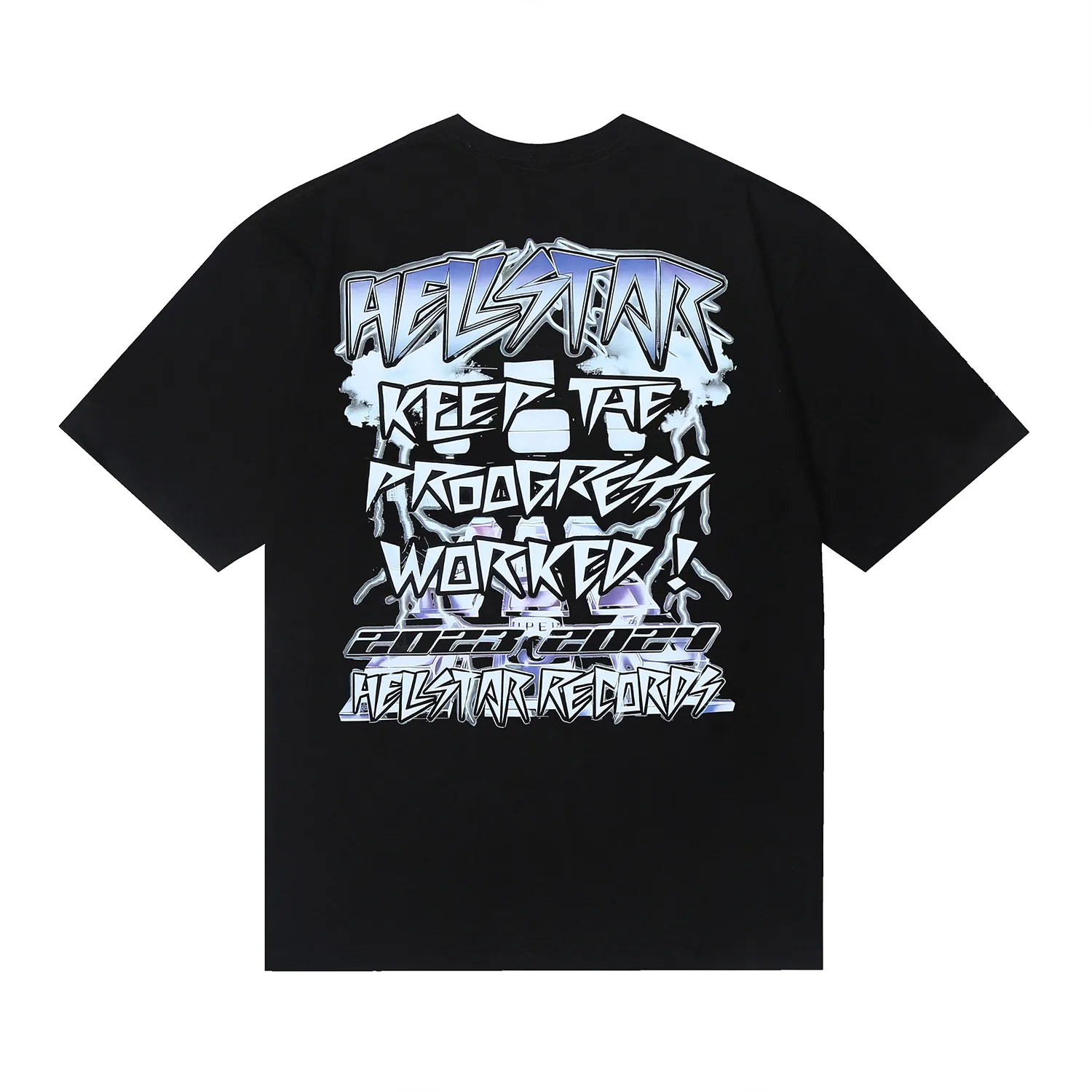 6667# P116 Hellstar American fashion high street pure cotton loose short-sleeved T-shirt Color: White Black Size: S M L XL