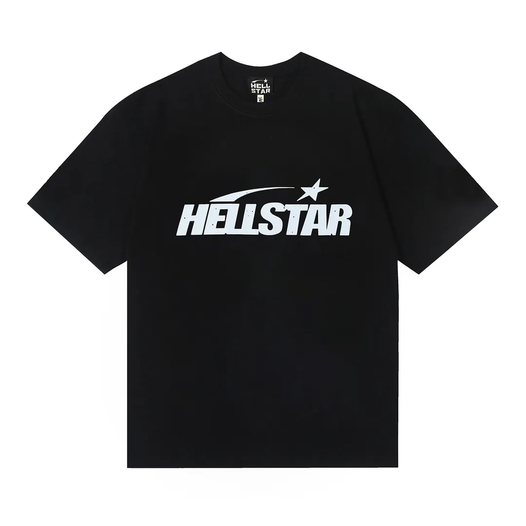 6643# P112 Hellstar American fashion high street pure cotton loose short-sleeved T-shirt Color: White Black Size: S M L XL