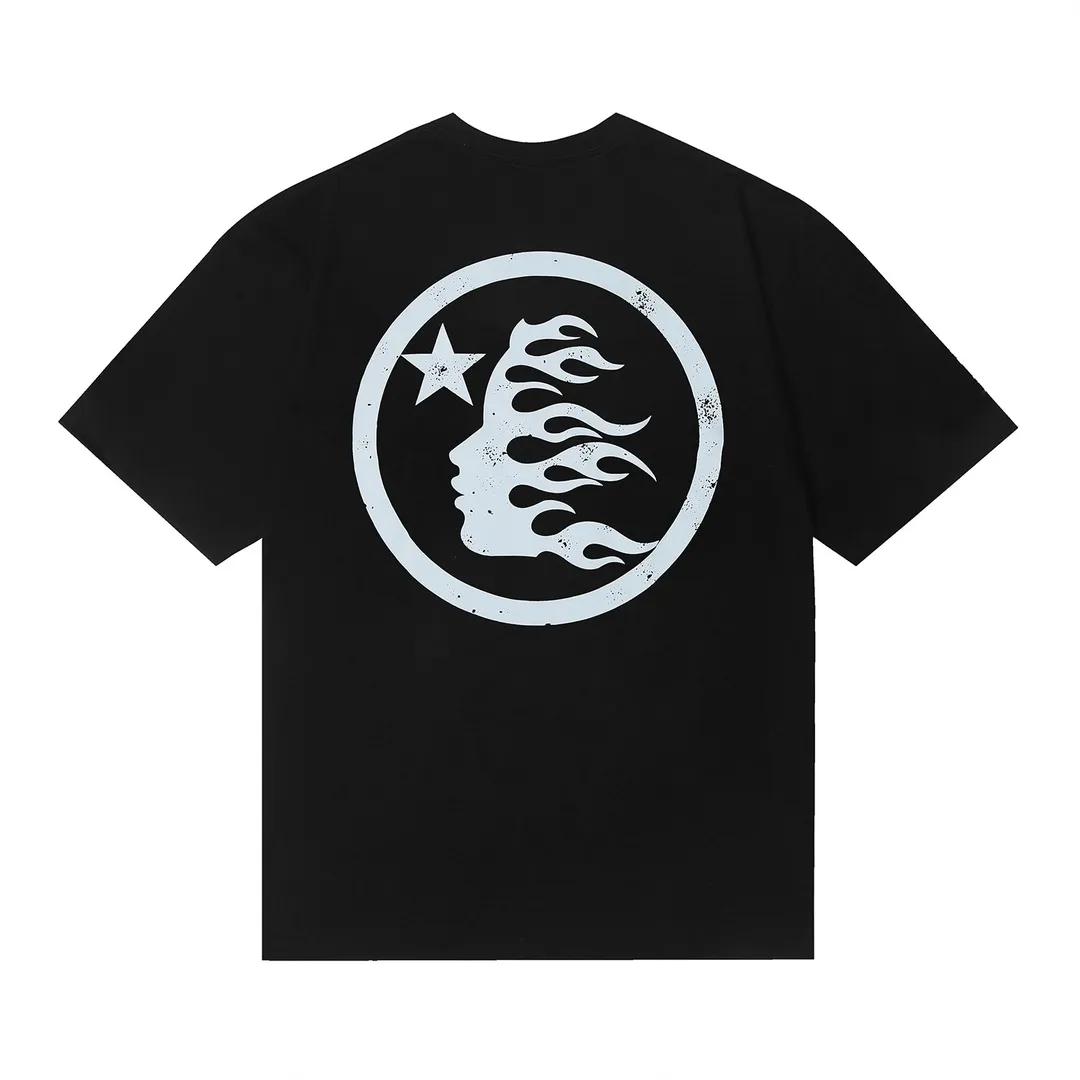 6643# P112 Hellstar American fashion high street pure cotton loose short-sleeved T-shirt Color: White Black Size: S M L XL