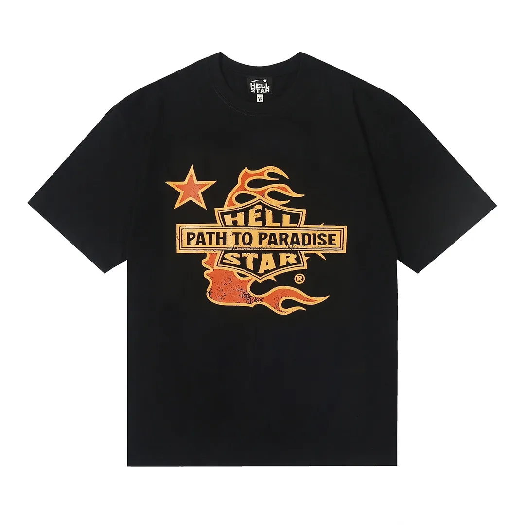 6635# P112 Hellstar American fashion high street pure cotton loose short-sleeved T-shirt Color: White Black Gray Size: S M L XL