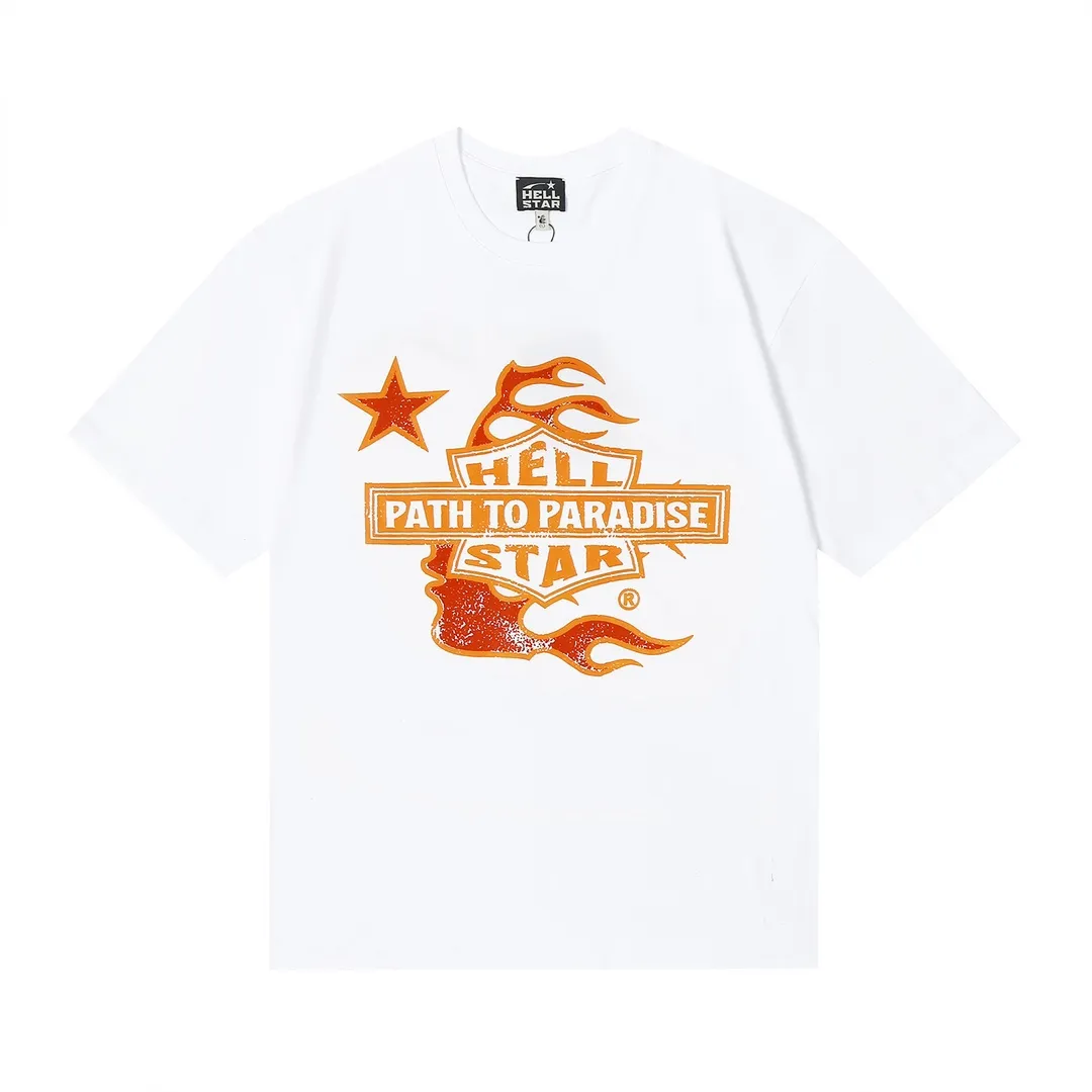 6635# P112 Hellstar American fashion high street pure cotton loose short-sleeved T-shirt Color: White Black Gray Size: S M L XL